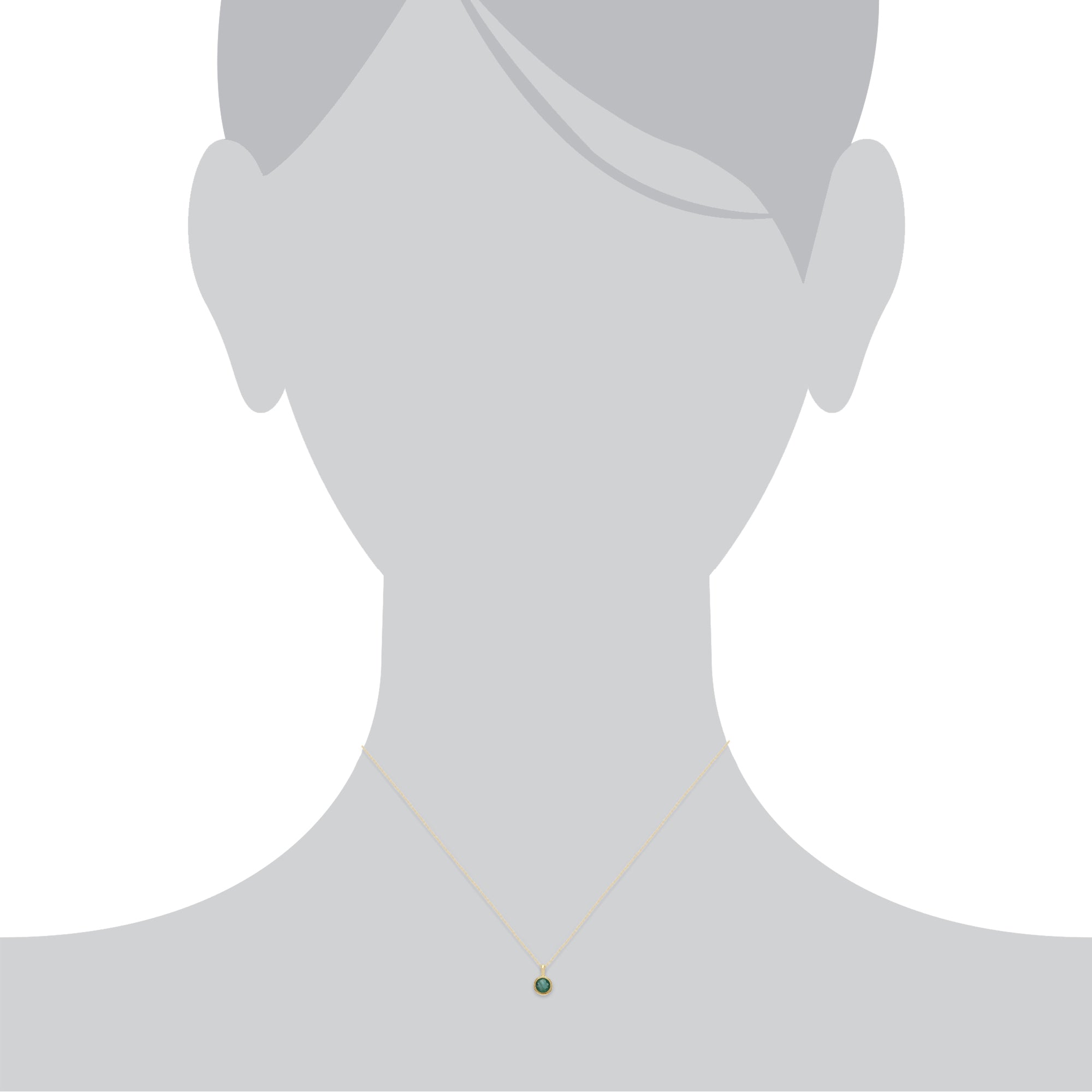 Gemondo 9ct Yellow Gold Emerald Round Milgrain 45cm Necklace - Gemondo