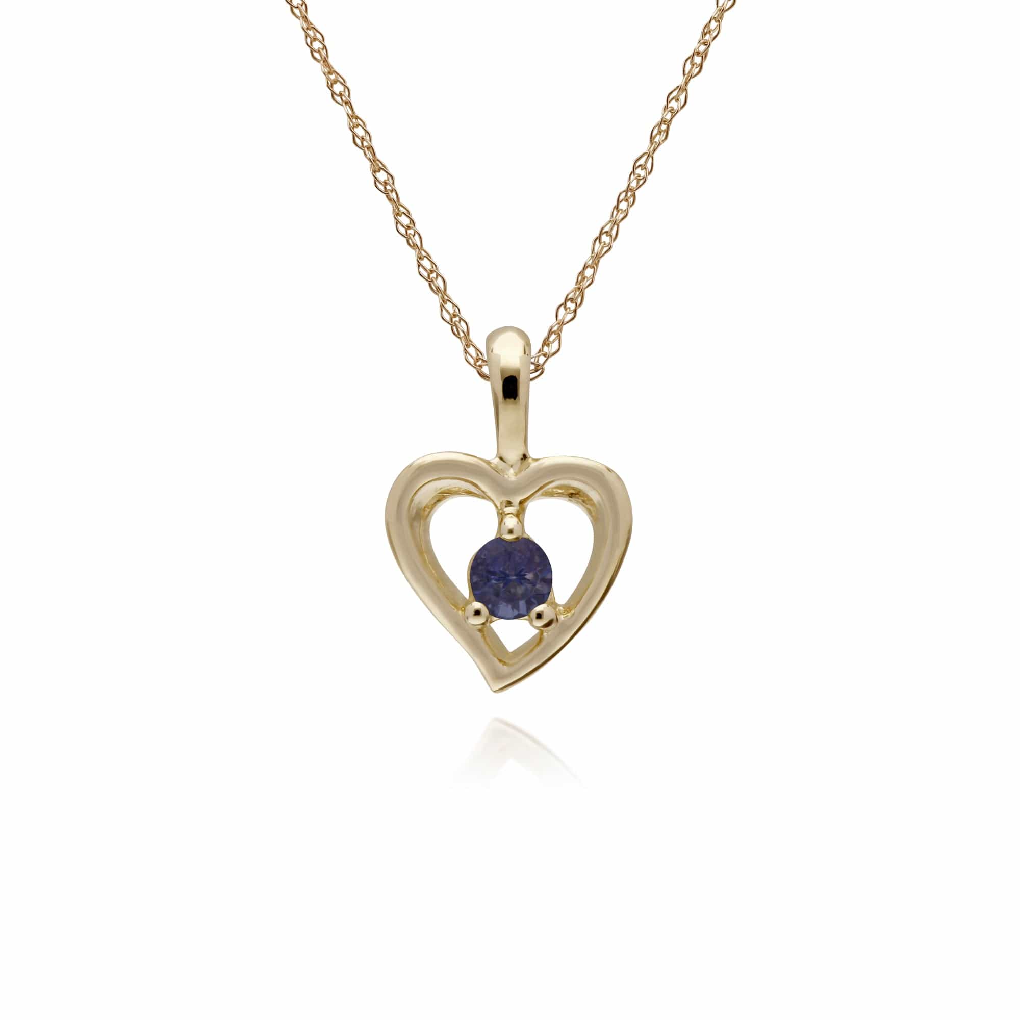 135P1875079 Gemondo 9ct Yellow Gold Garnet Single Stone Heart 45cm Necklace 1