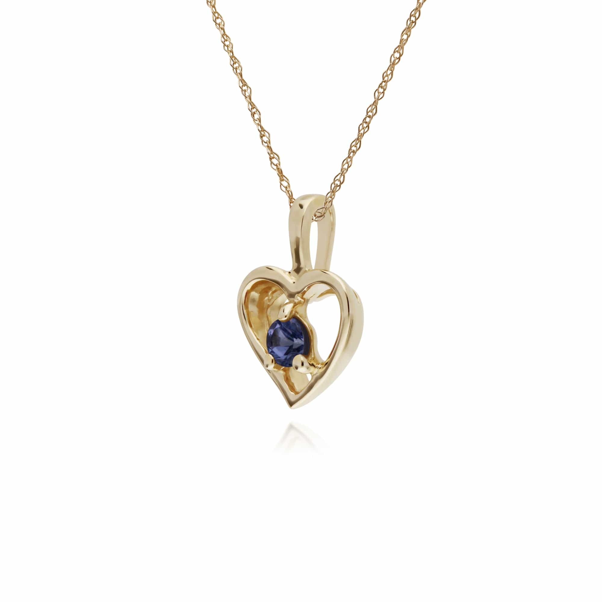 135P1875079 Gemondo 9ct Yellow Gold Garnet Single Stone Heart 45cm Necklace 2