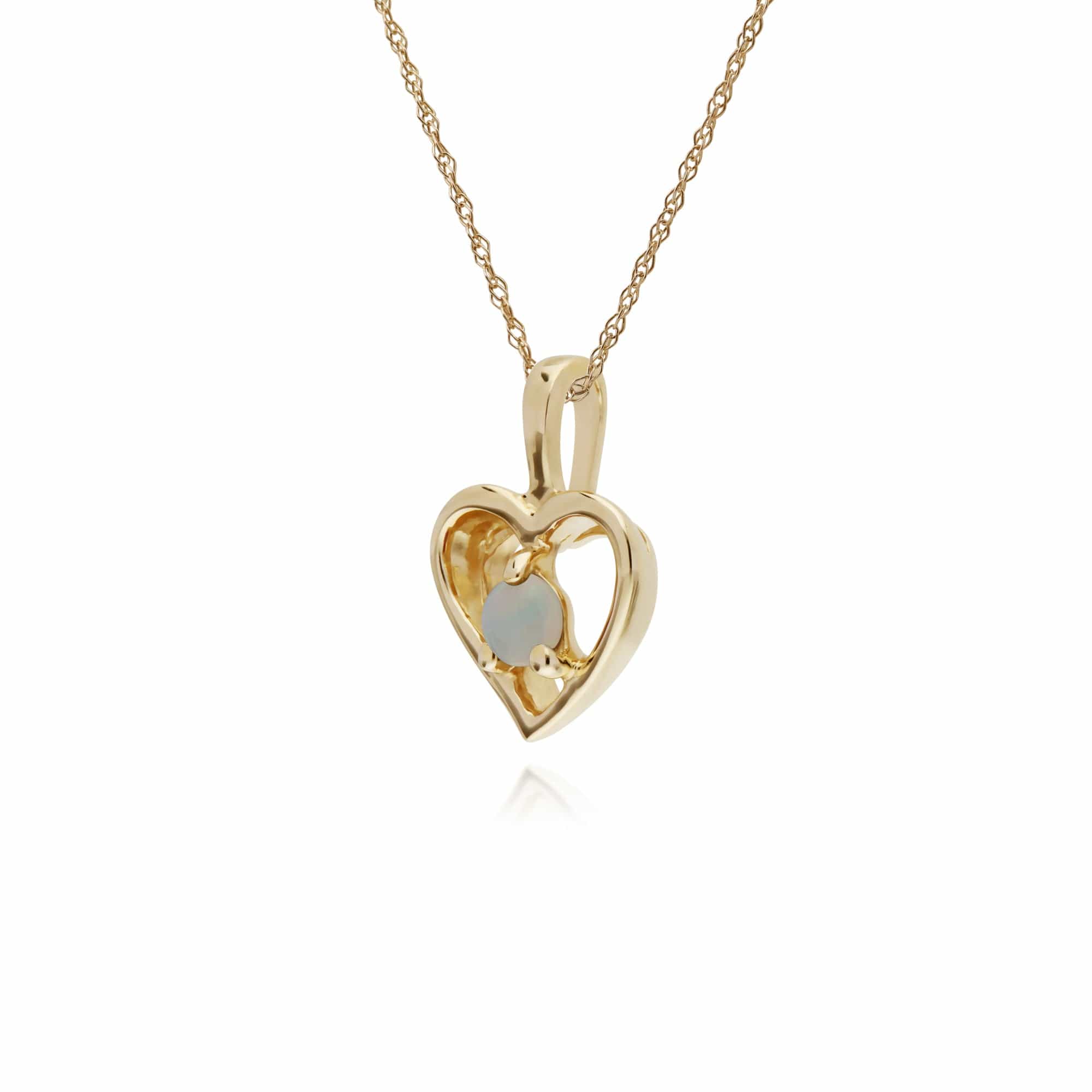 135P1902029 Gemondo 9ct Yellow Gold Opal Single Stone Heart 45cm Necklace 2