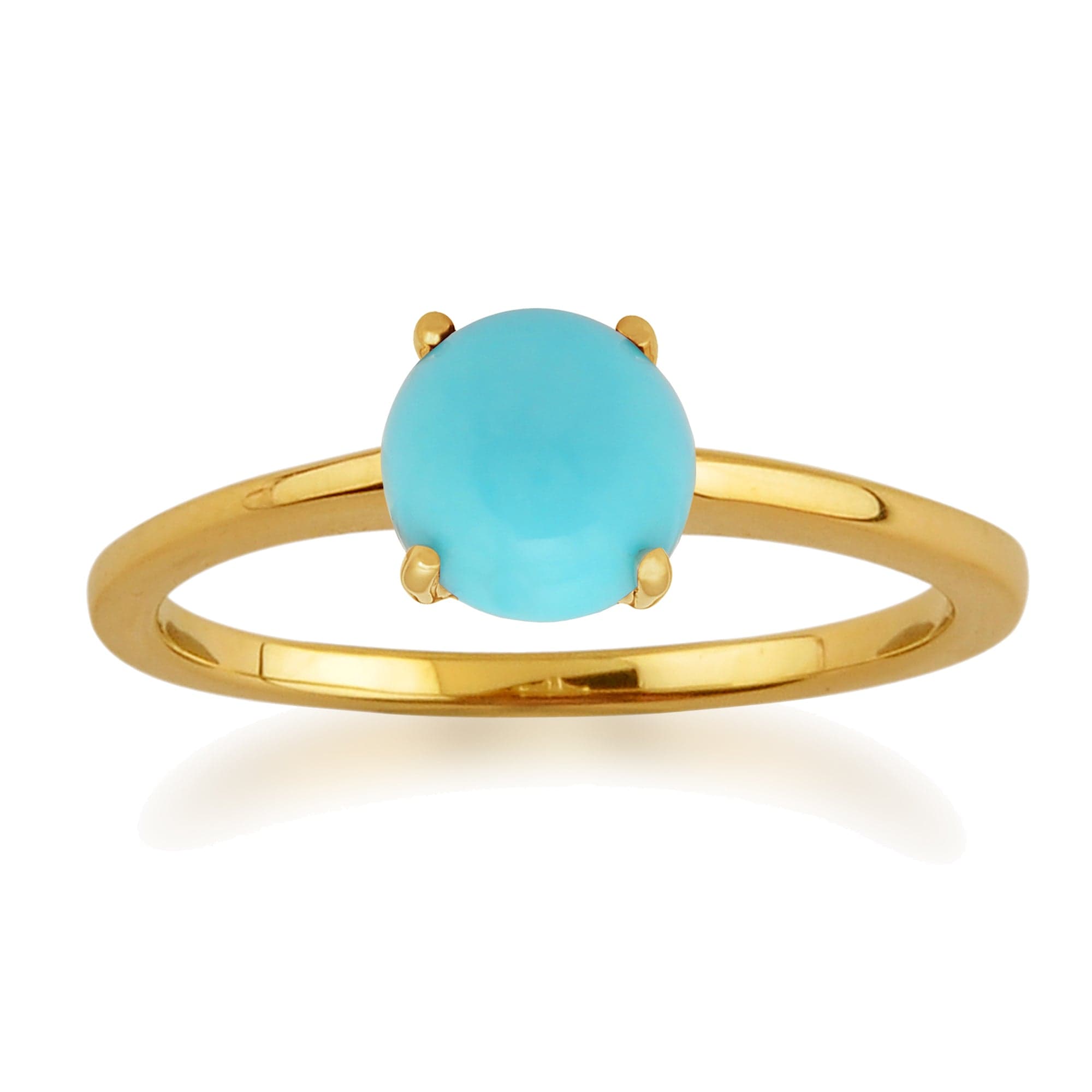 Classic Solitaire Turquoise Ring in 9ct Yellow Gold - Gemondo