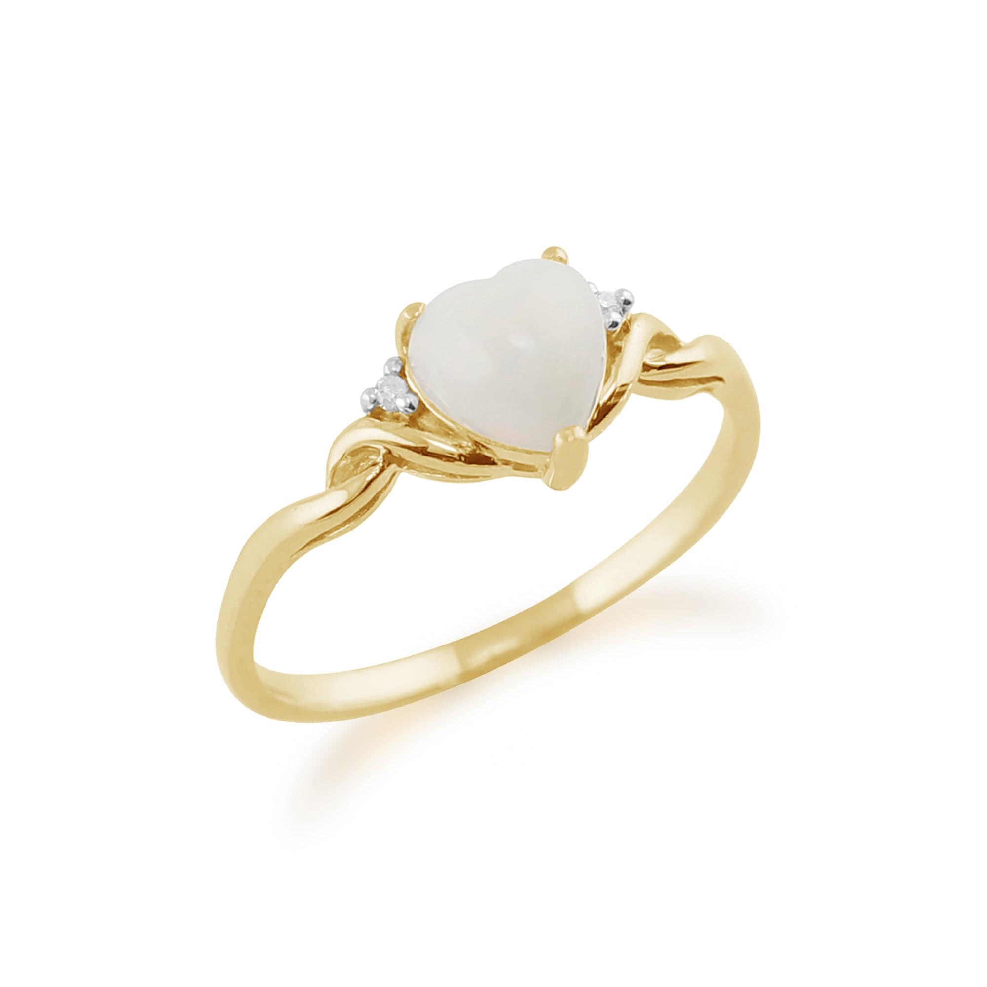 Opal Heart Ring in 9ct Yellow Gold