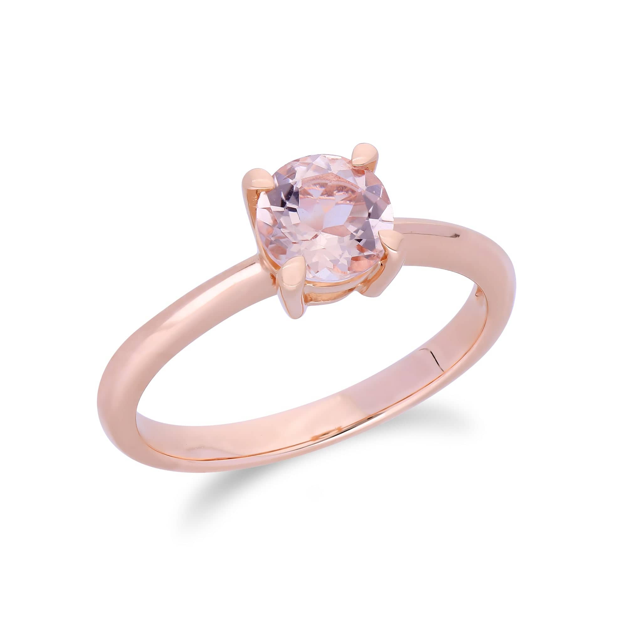 135R1526019 Classic Round Solitaire Morganite Ring in 9ct Rose Gold 2
