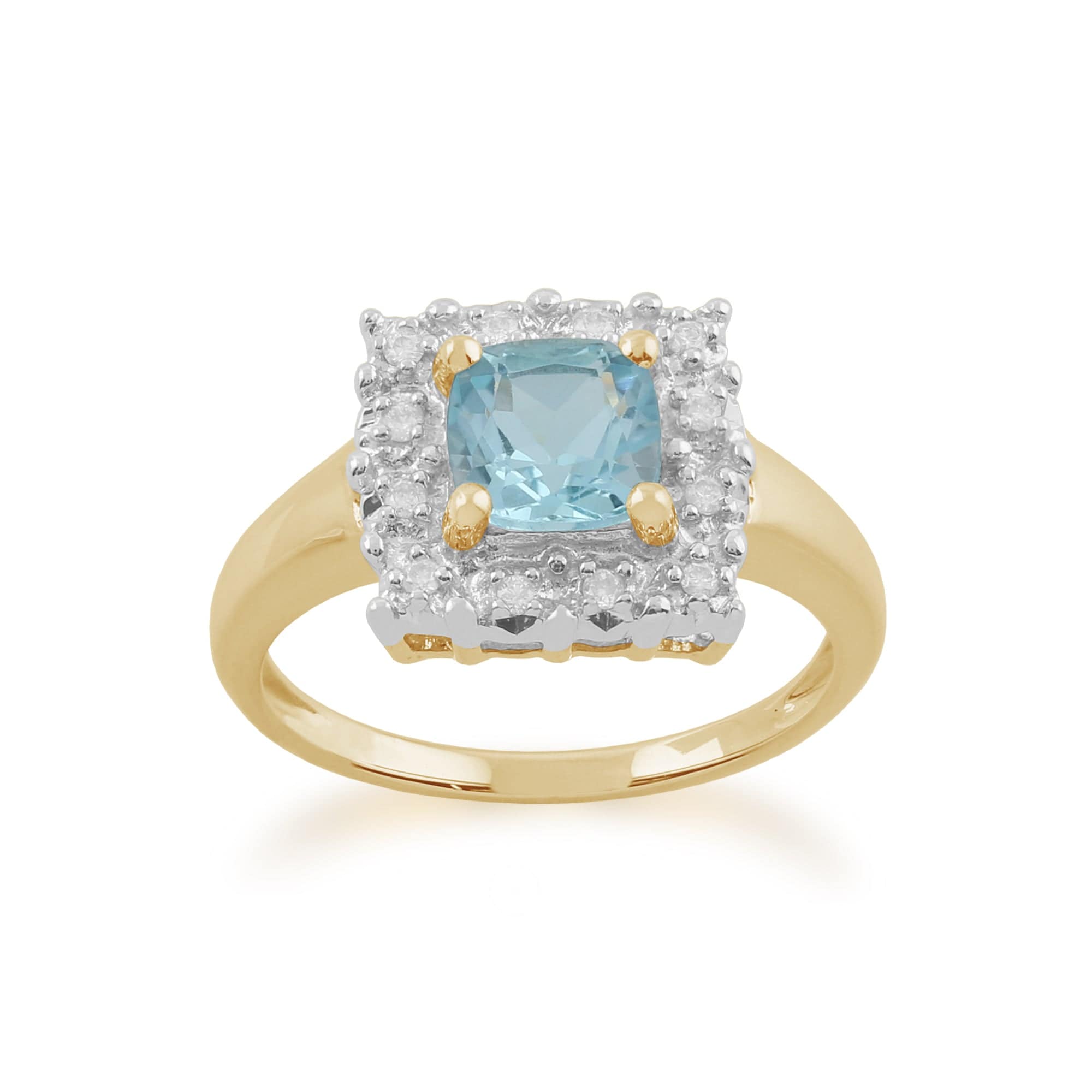 Gemondo 9ct Yellow Gold 1.20ct Blue Topaz & Diamond Ring Image 1