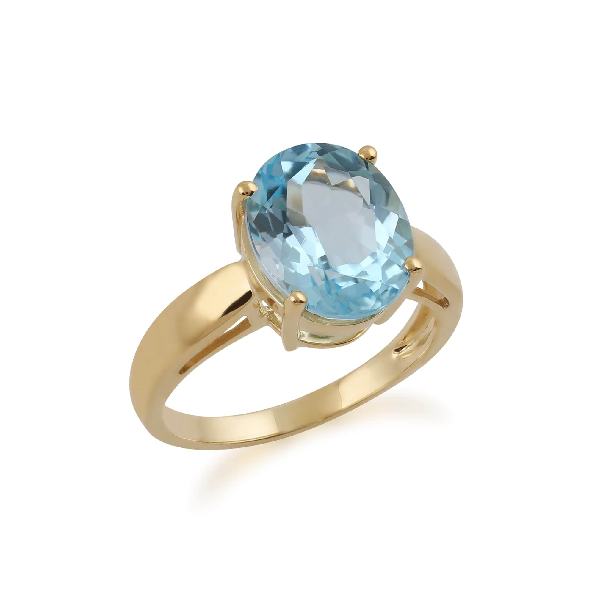 22227 9ct Yellow Gold 5.00ct Sky Blue Topaz Classic Single Stone Ring 2