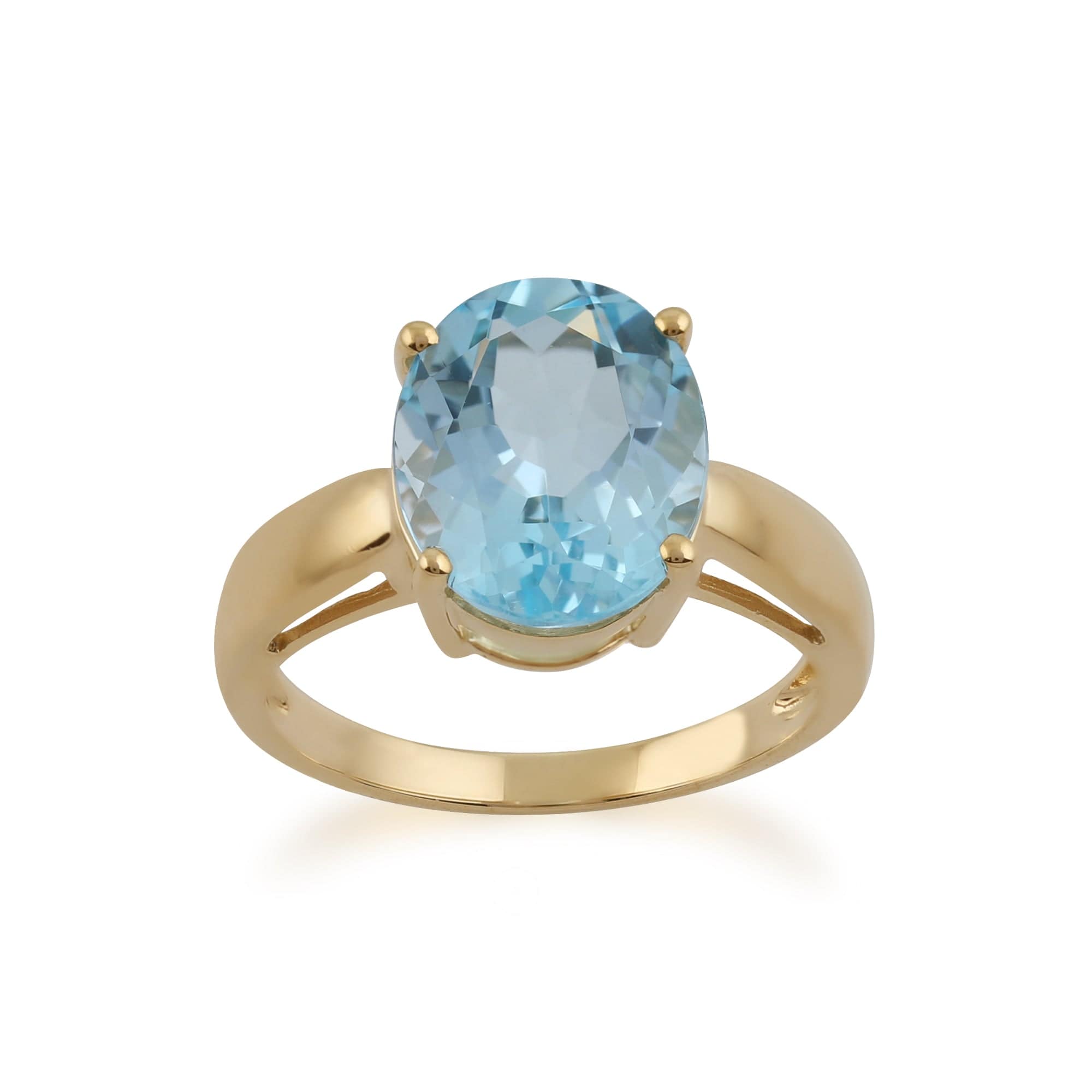 9ct Yellow Gold 5.00ct Sky Blue Topaz Classic Single Stone Ring Image 1