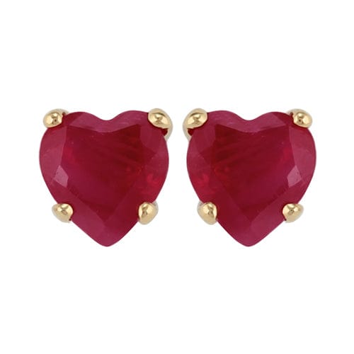 Classic Ruby Heart Stud Earrings & Pendant Set Image 2