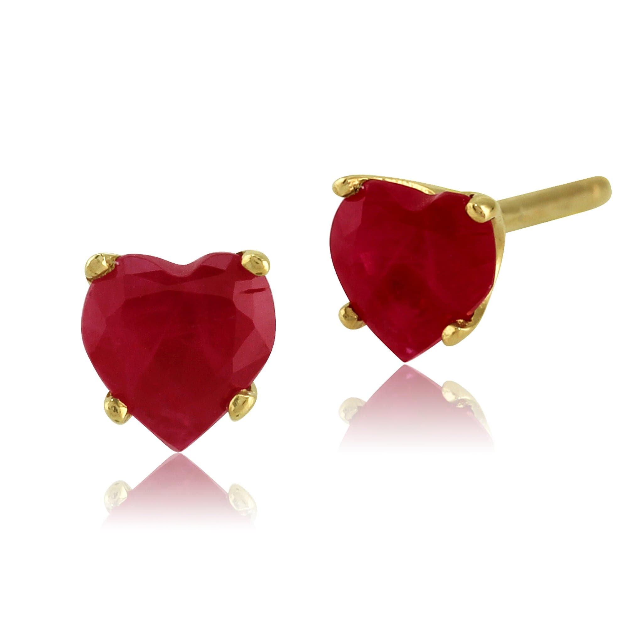 Classic Ruby Heart Stud Earrings & Pendant Set Image 3