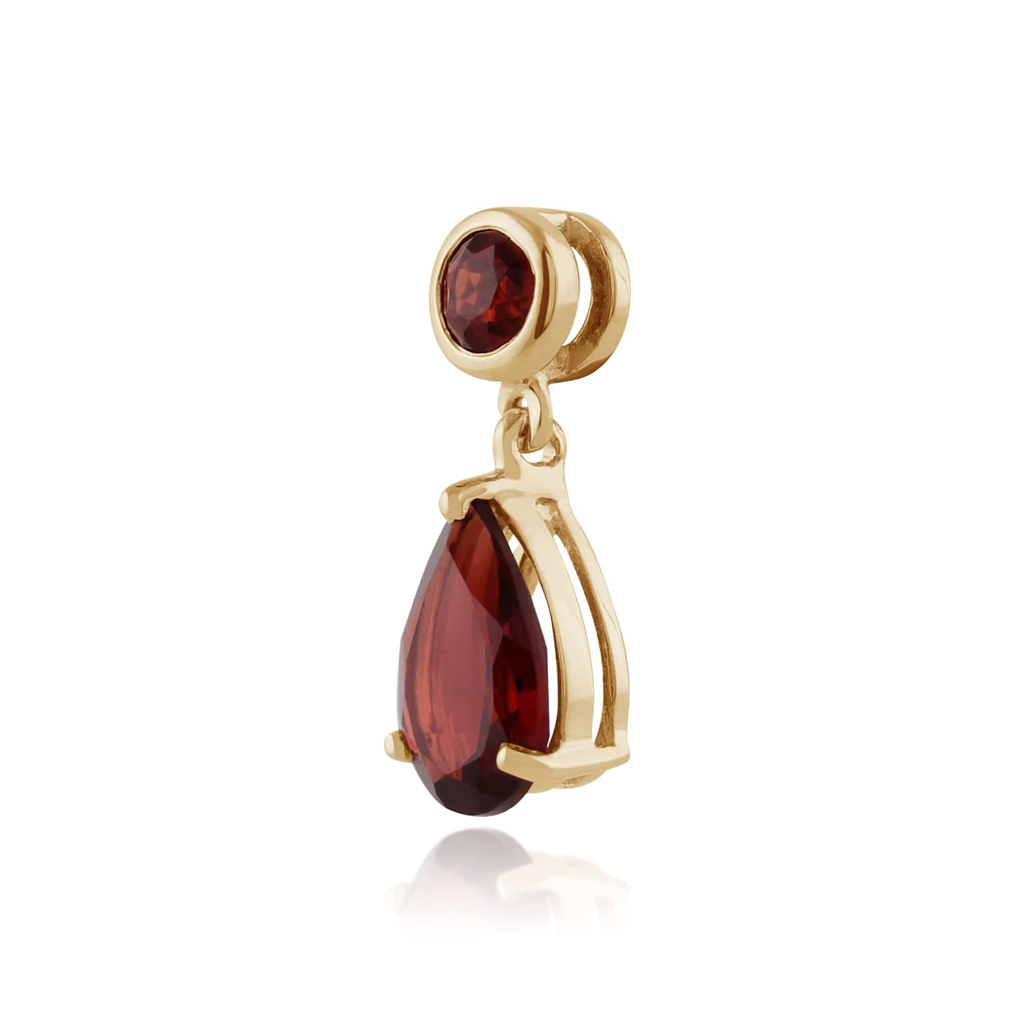 186P0188019 Classic Pear Garnet Pendant in 9ct Yellow Gold 3