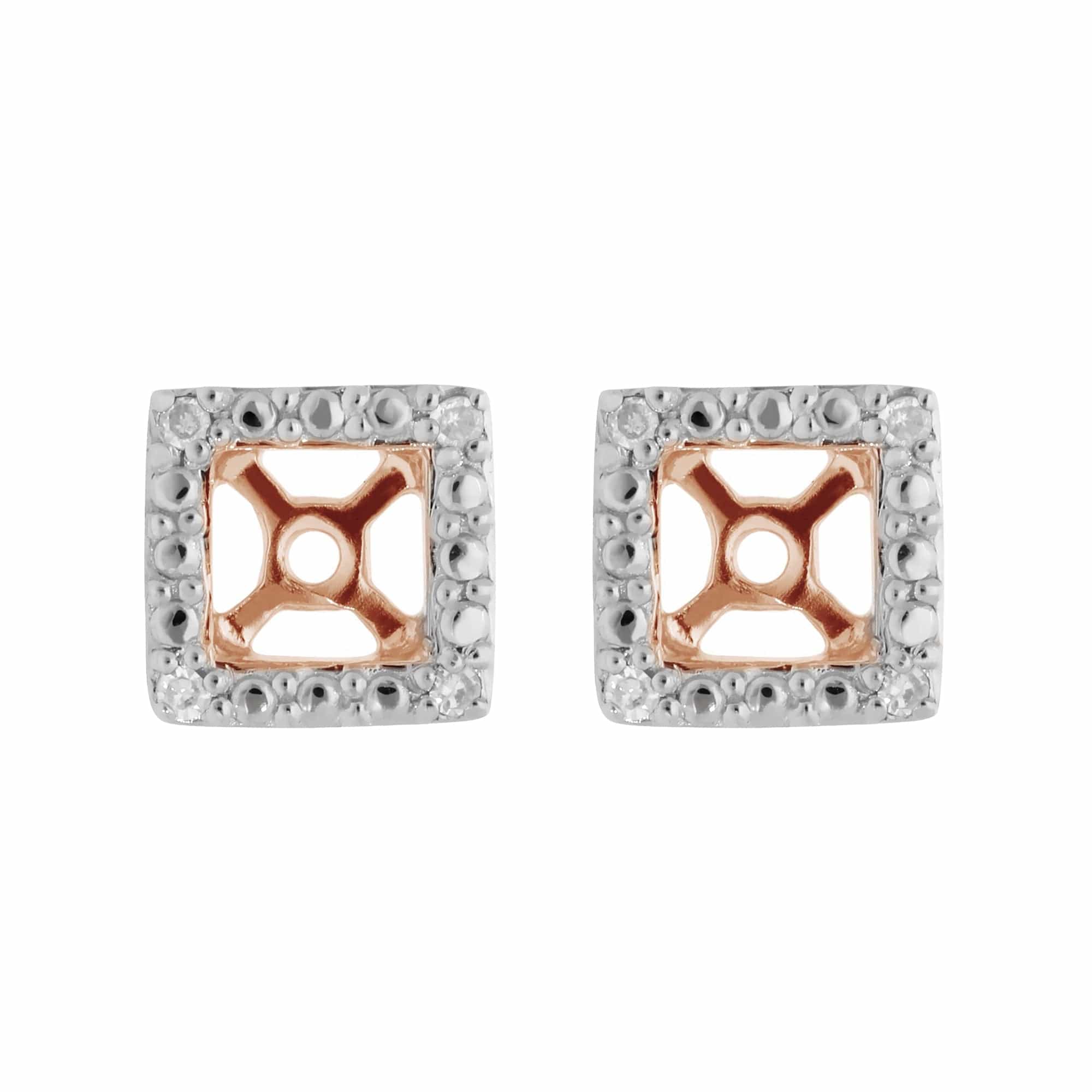 Classic Ruby Stud Earrings & Diamond Square Ear Jacket Image 3