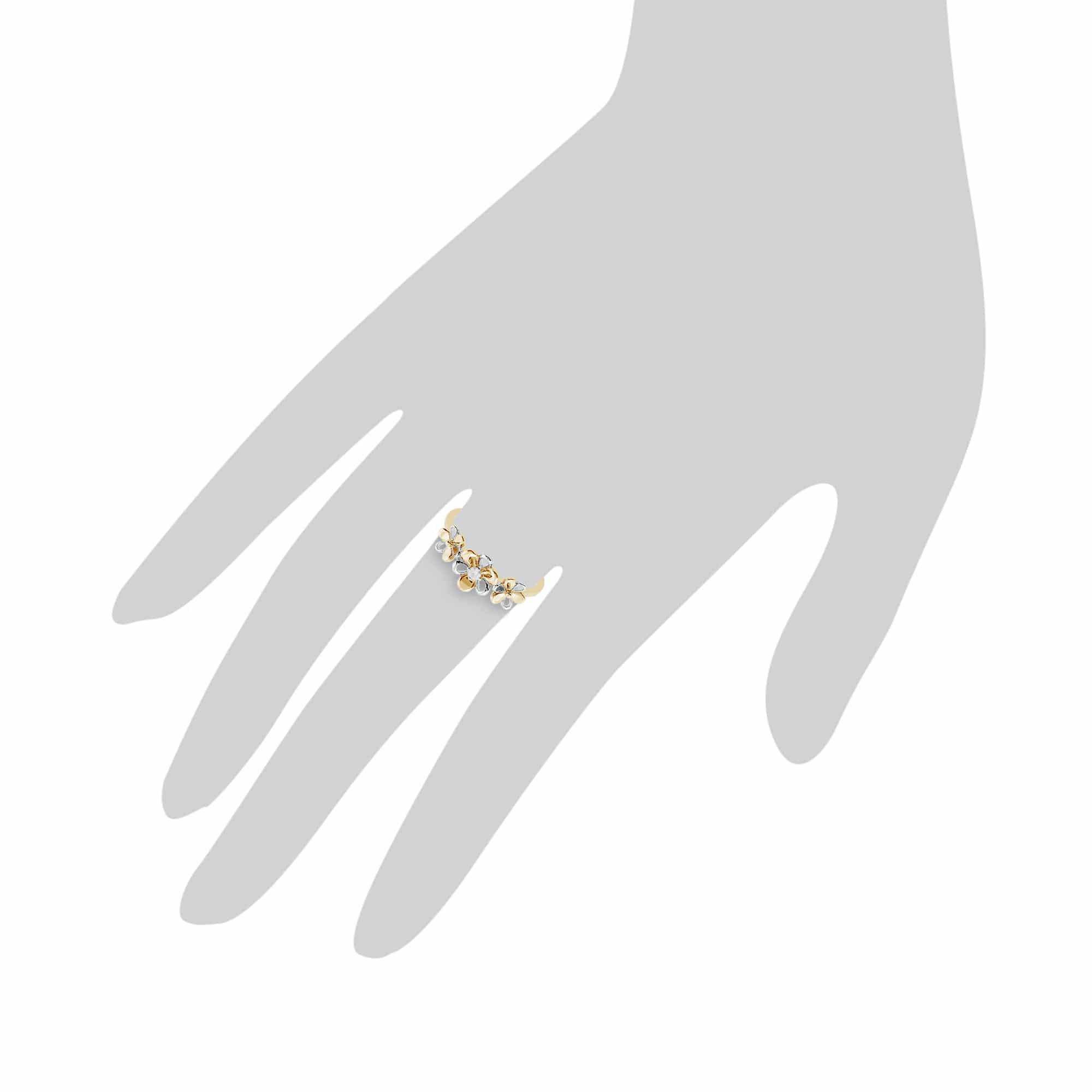 191R0885019 Gemondo 9ct Yellow Gold 0.03ct Diamond Three Flower Ring 3