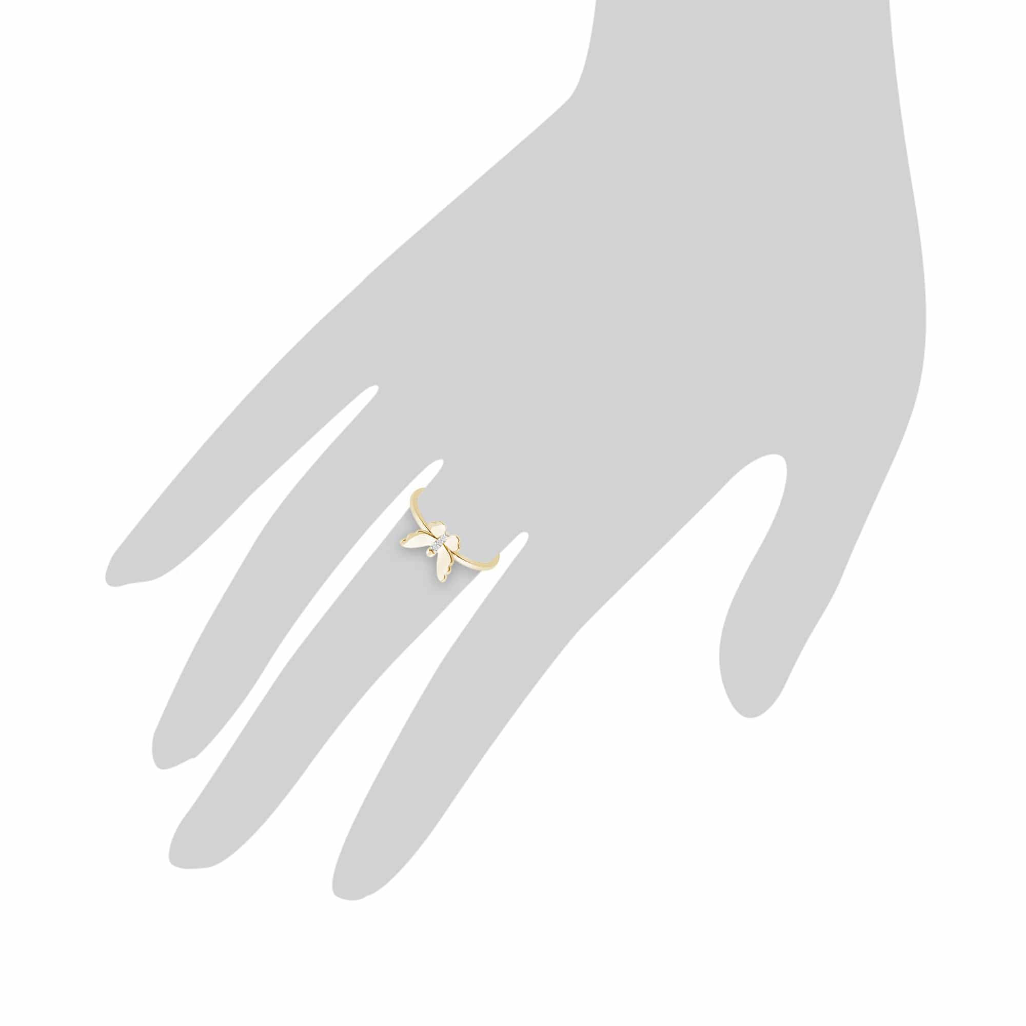 191R0886019 Gemondo 9ct Yellow Gold 0.01ct Diamond Butterfly Ring 3