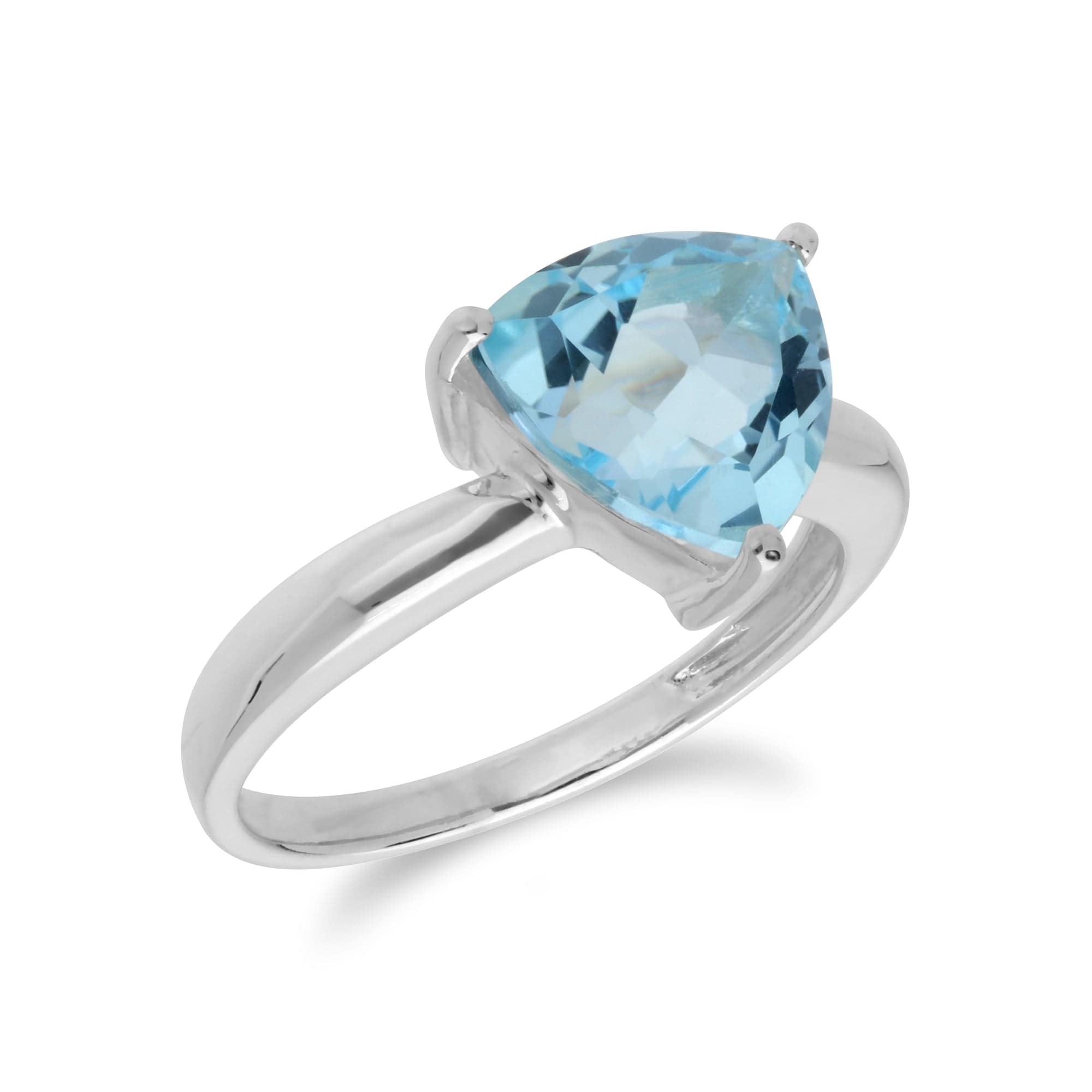 253R366302925 Geometric Trillion Blue Topaz Triangle Prism Ring in 925 Sterling Silver 2