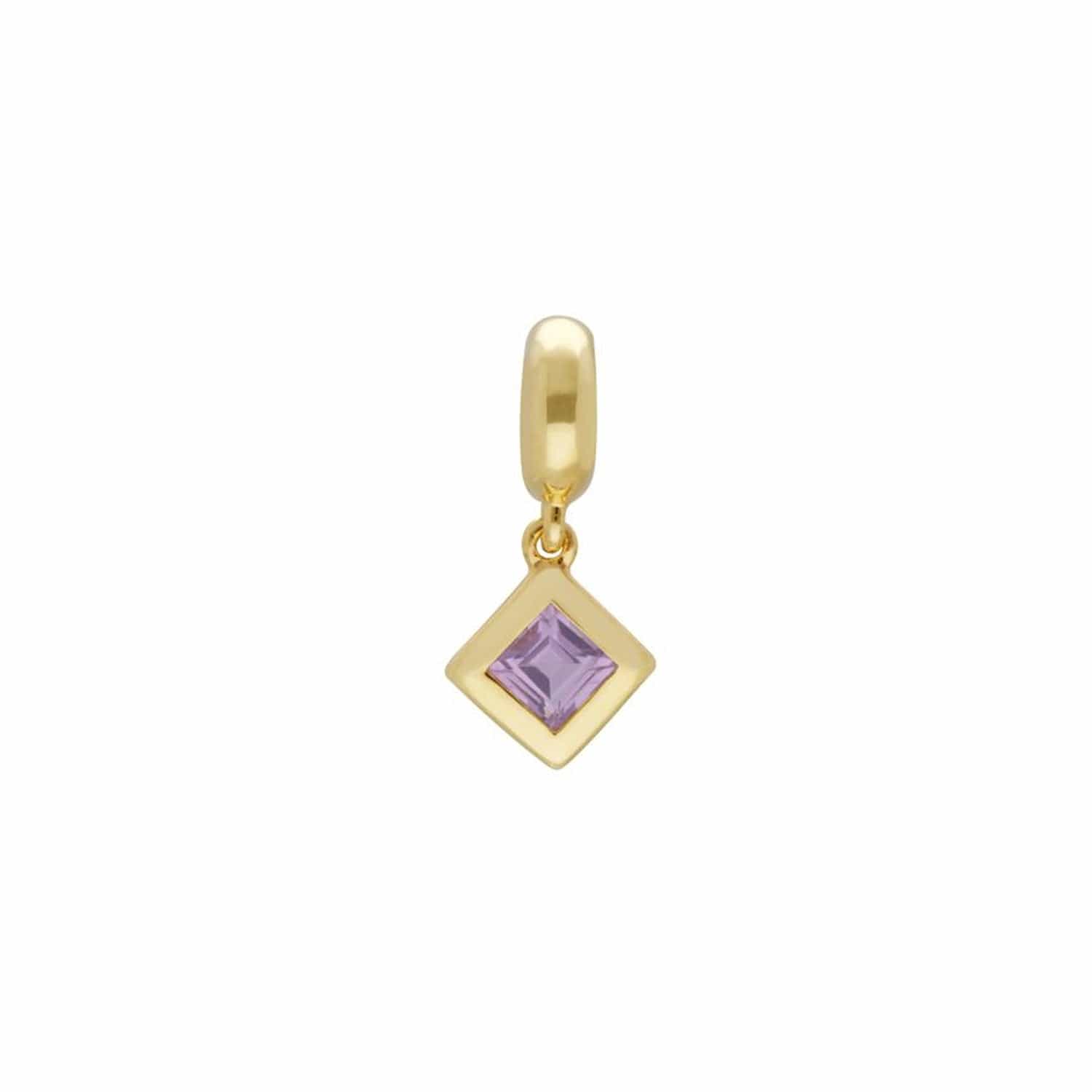270D003502925 Achievement 'Climber Stone' Gold Plated Pink Amethyst Charm 1
