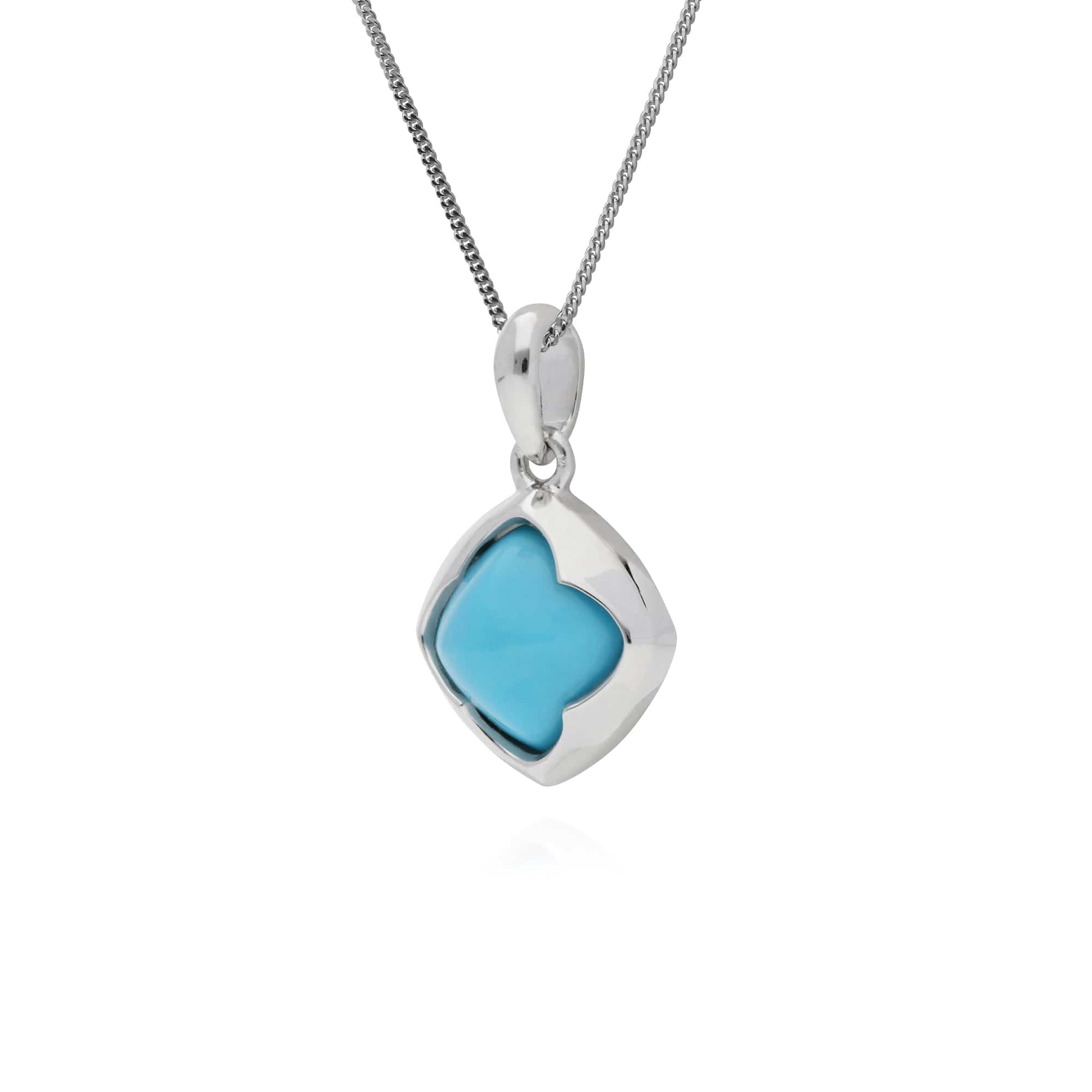 Gemondo Sterling Silver Cushion Turquoise Pendant on 45cm Chain - Gemondo