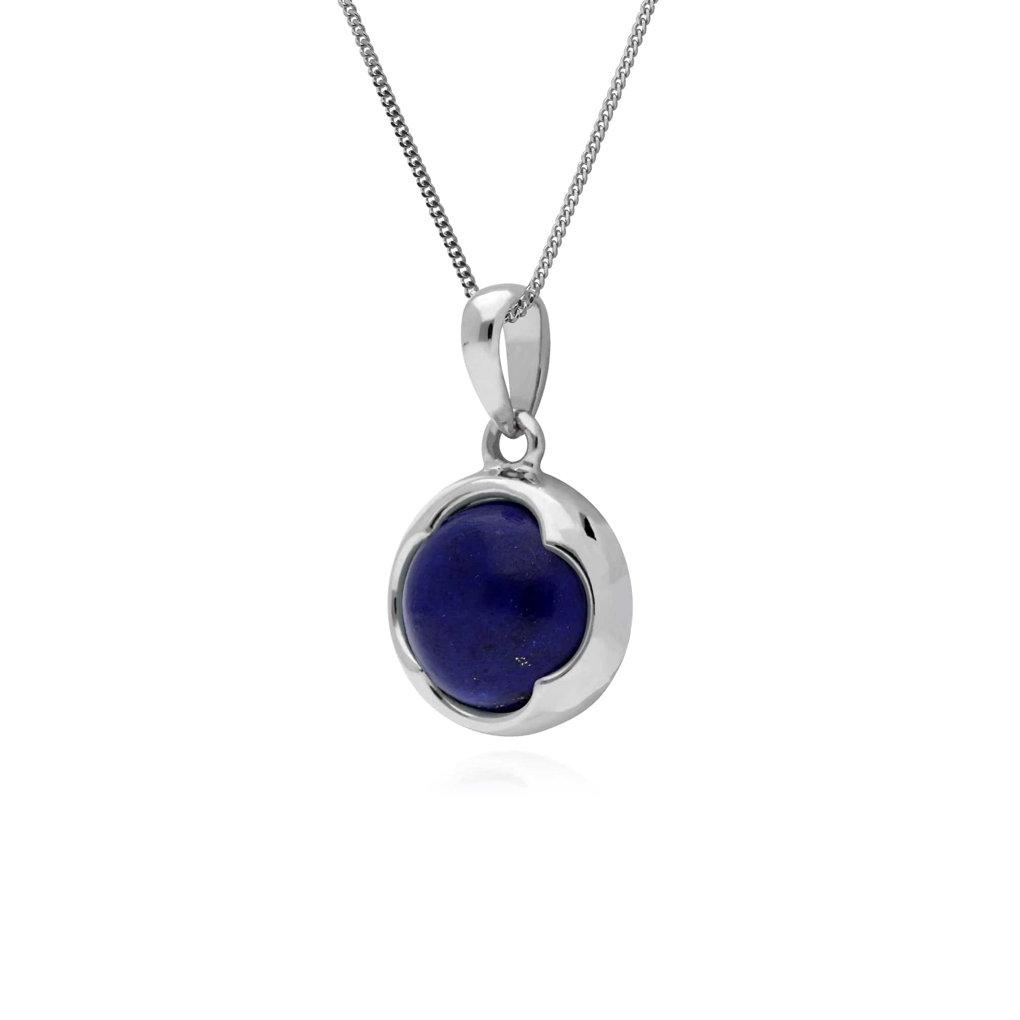 Gemondo Sterling Silver Round Lapis Lazuli Pendant on 45cm Chain - Gemondo