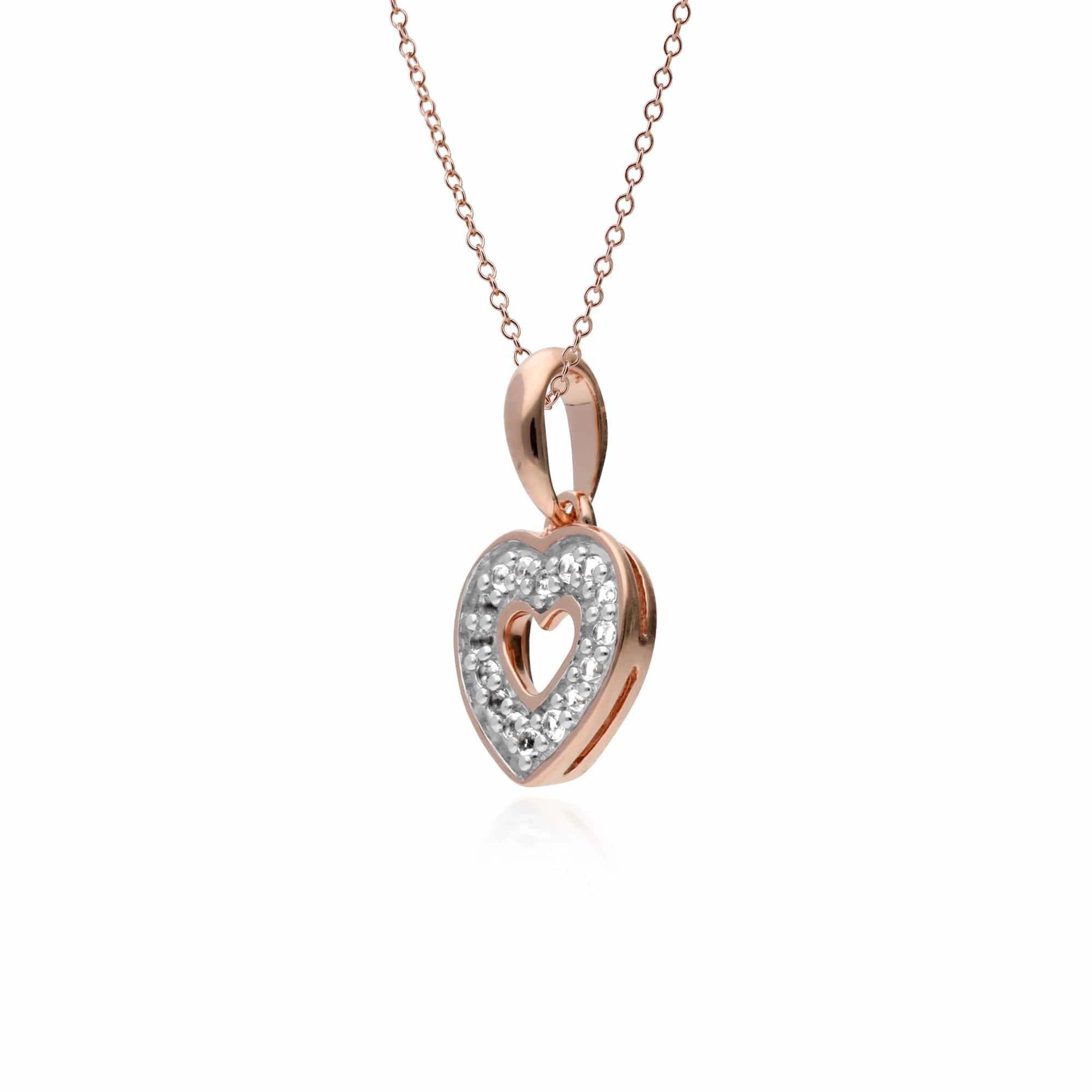 270P025401925 Gemondo Rose Gold Plated Sterling Silver Topaz Heart Pendant 2
