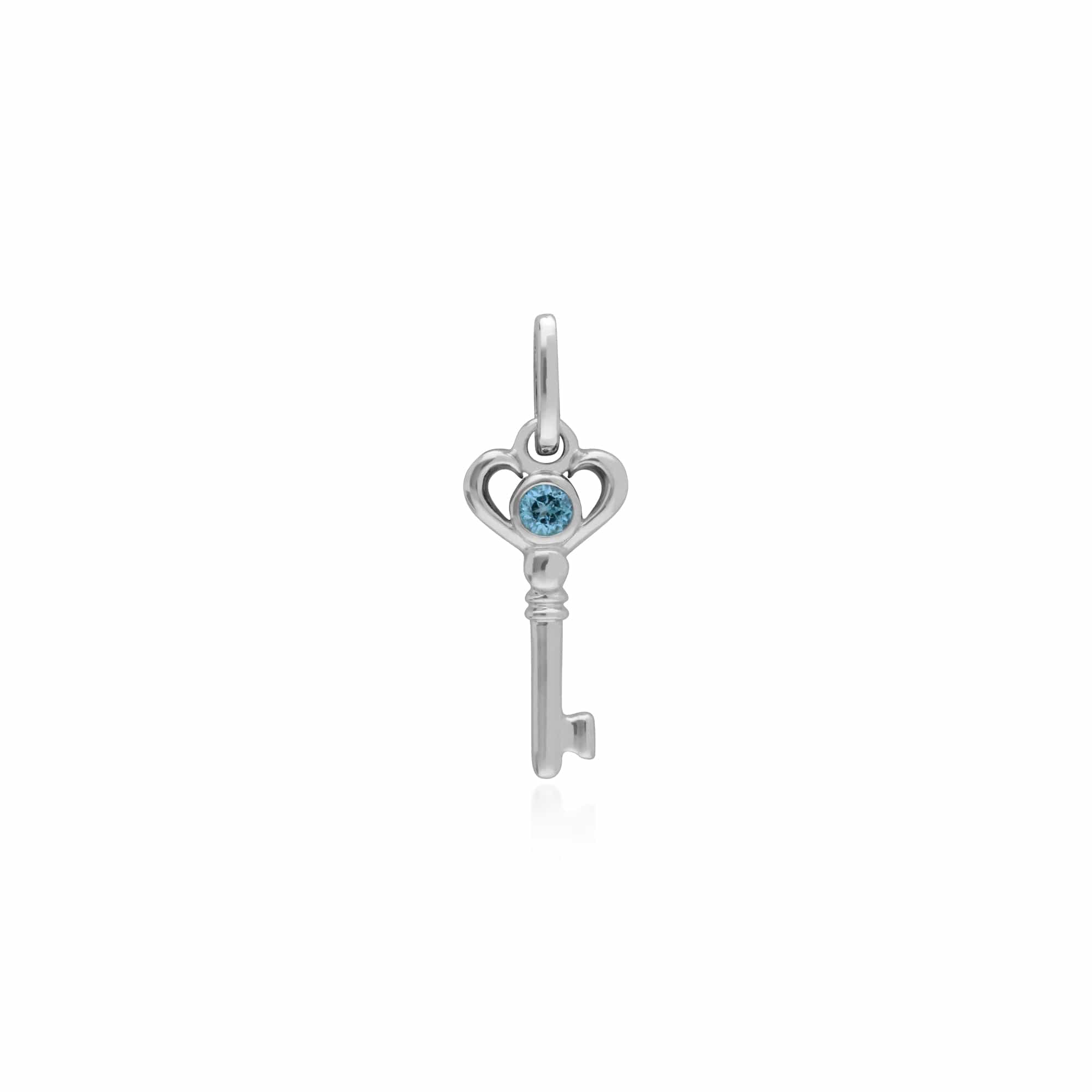 270P026405925 Gemondo Sterling Silver Blue Topaz Small Key Charm 1