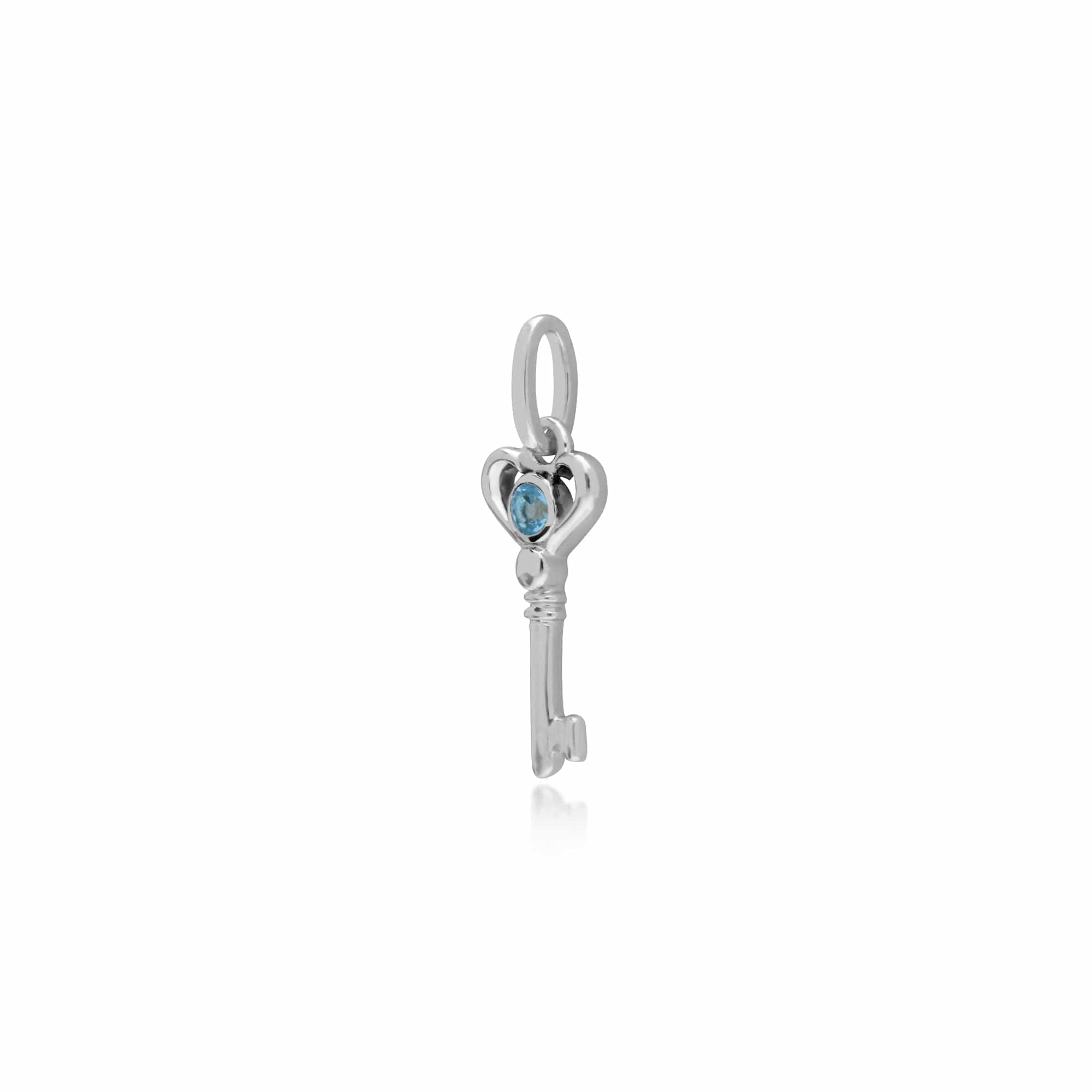 270P026405925 Gemondo Sterling Silver Blue Topaz Small Key Charm 2