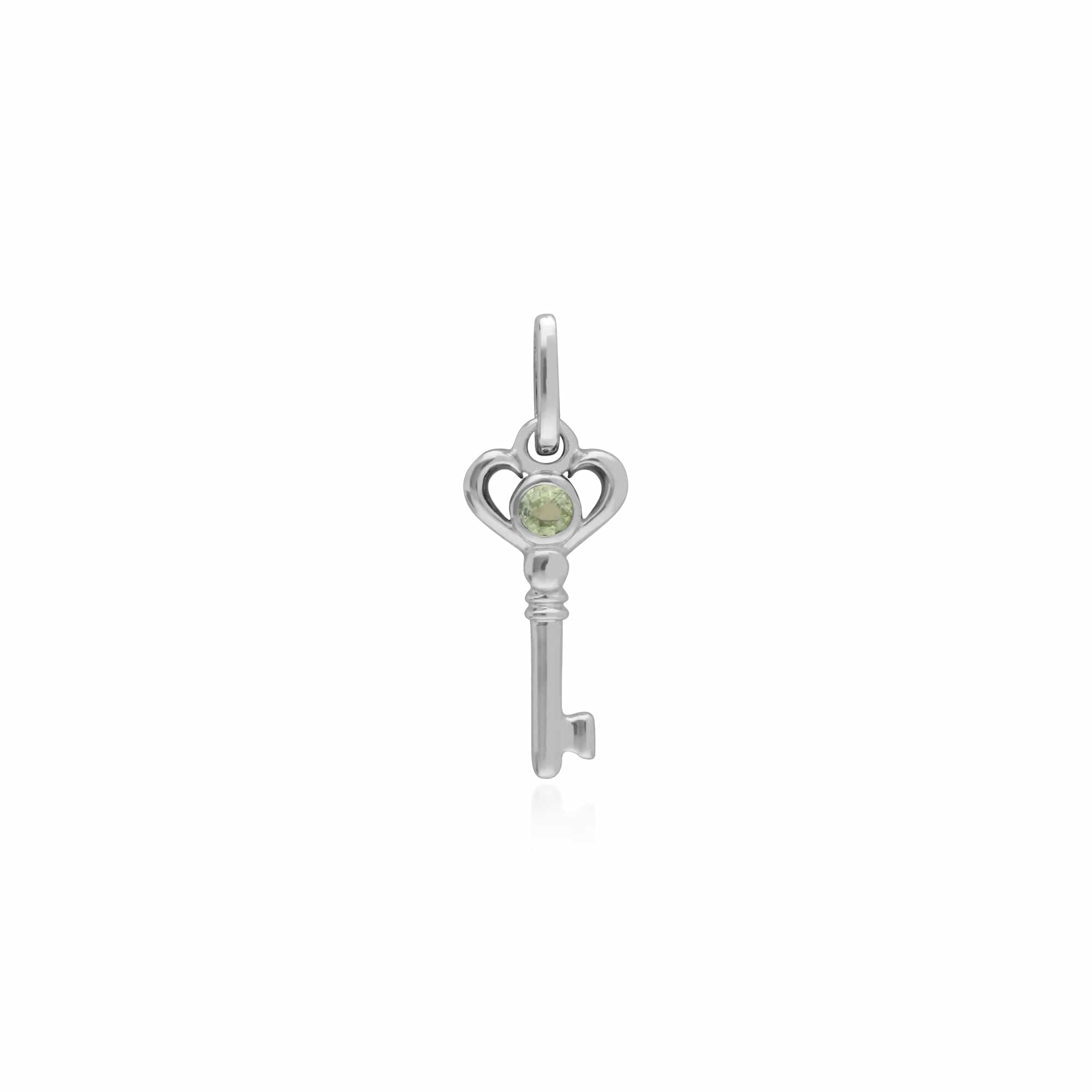 270P026407925 Gemondo Sterling Silver Peridot Small Key Charm 1