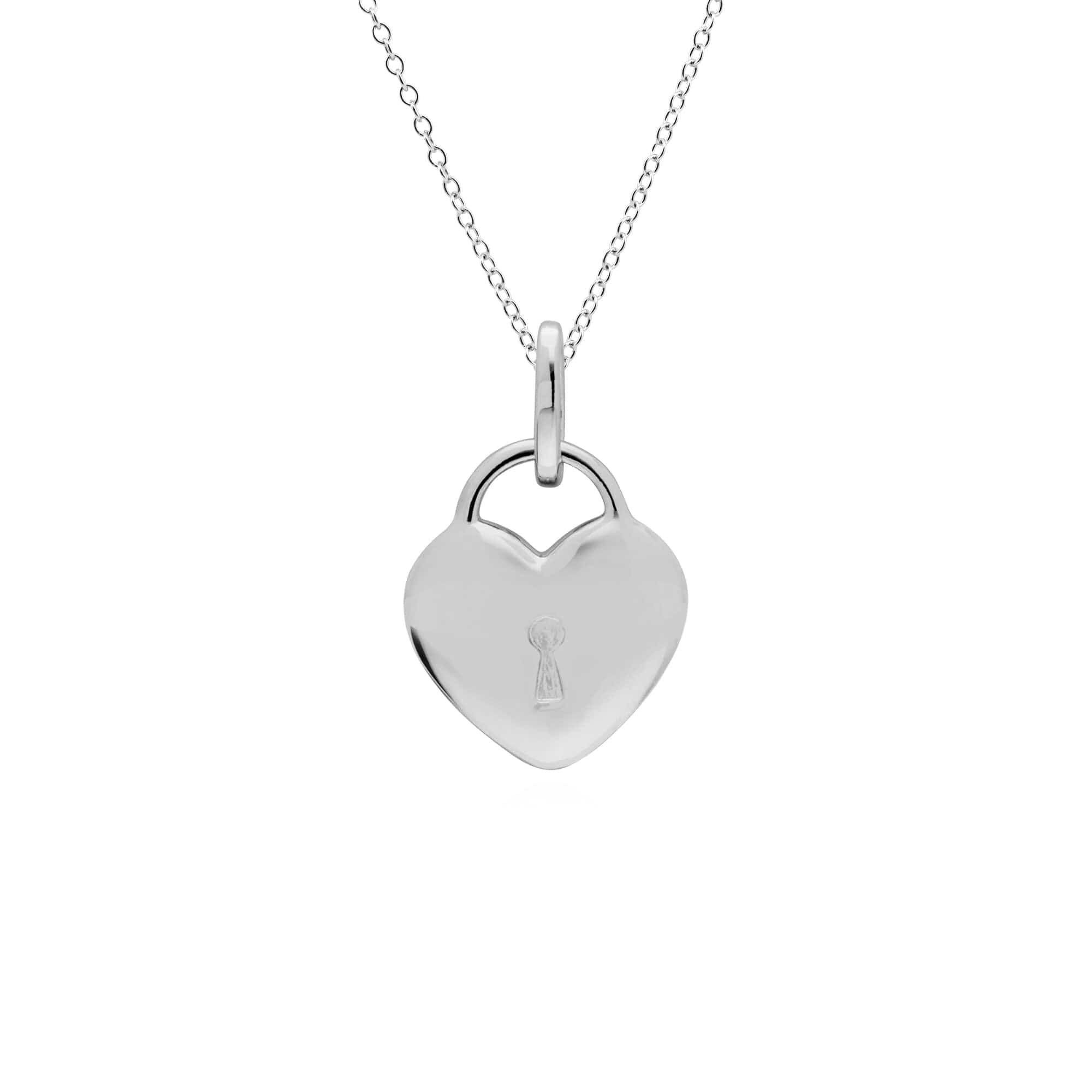 270P027501925-270P027001925 Classic Heart Lock Pendant & Jade Key Charm in 925 Sterling Silver 3