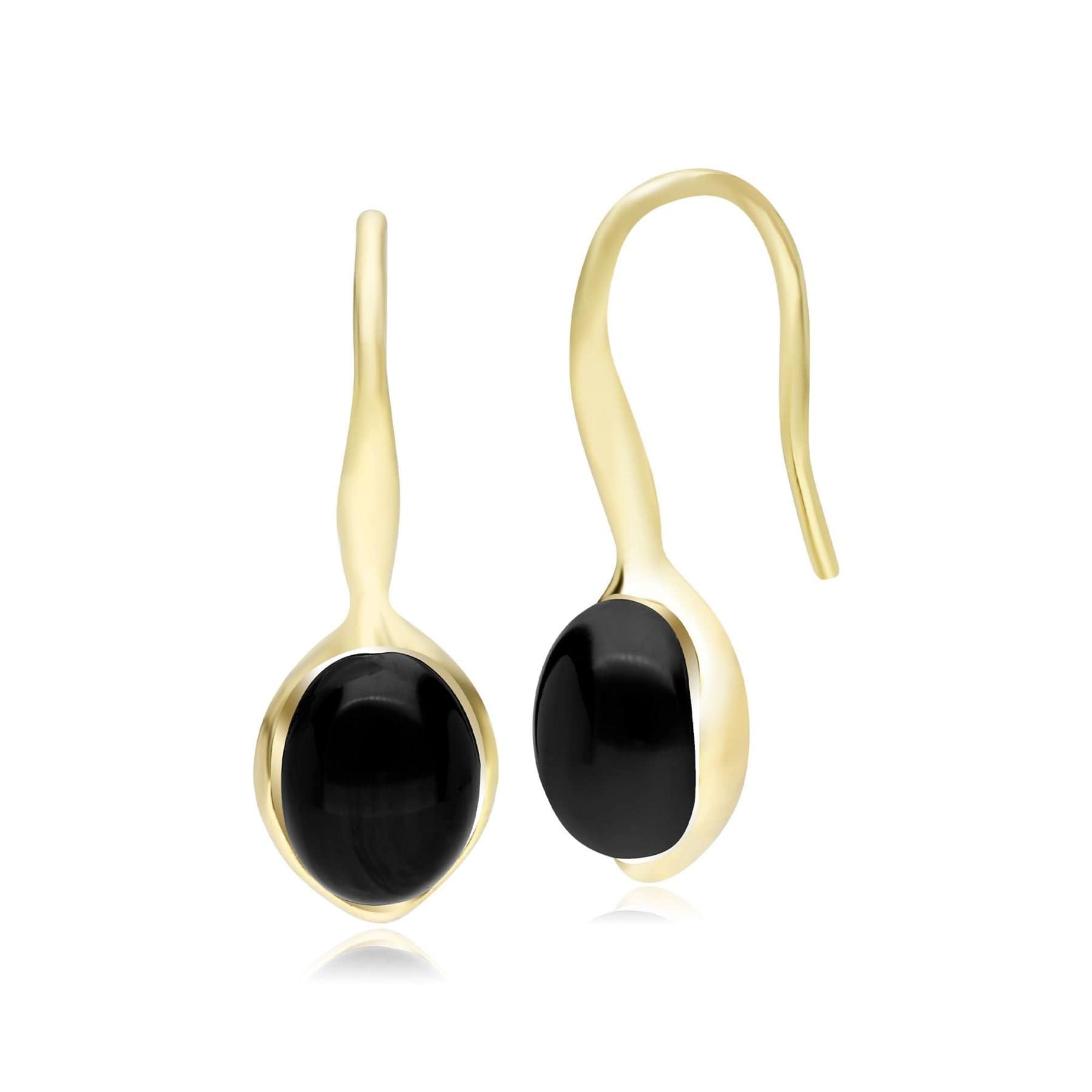 270E027006925 Irregular B Gem Black Onyx Drop Earrings In Sterling Silver 1