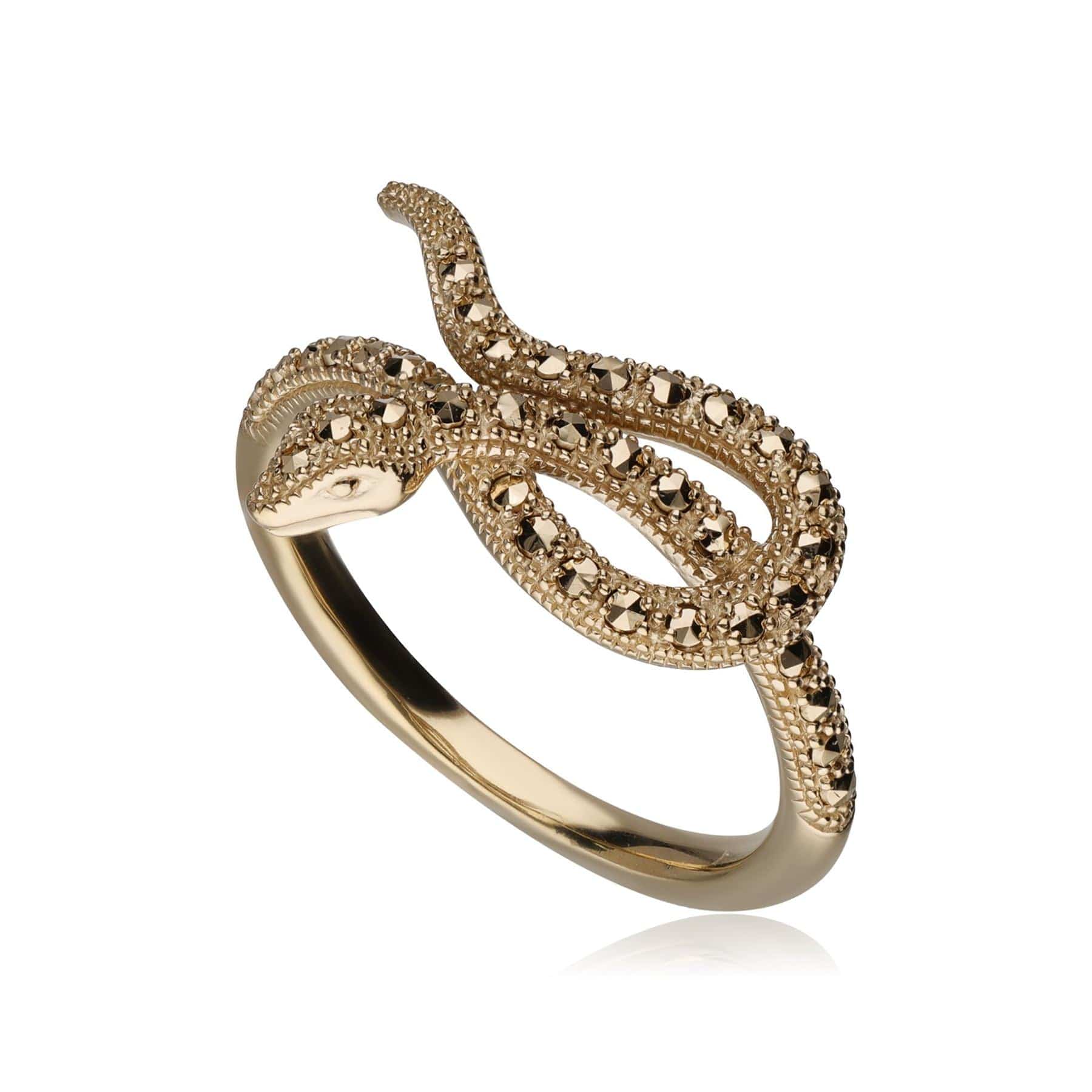 Ring Snake Art Nouveau Marcasite 18ct