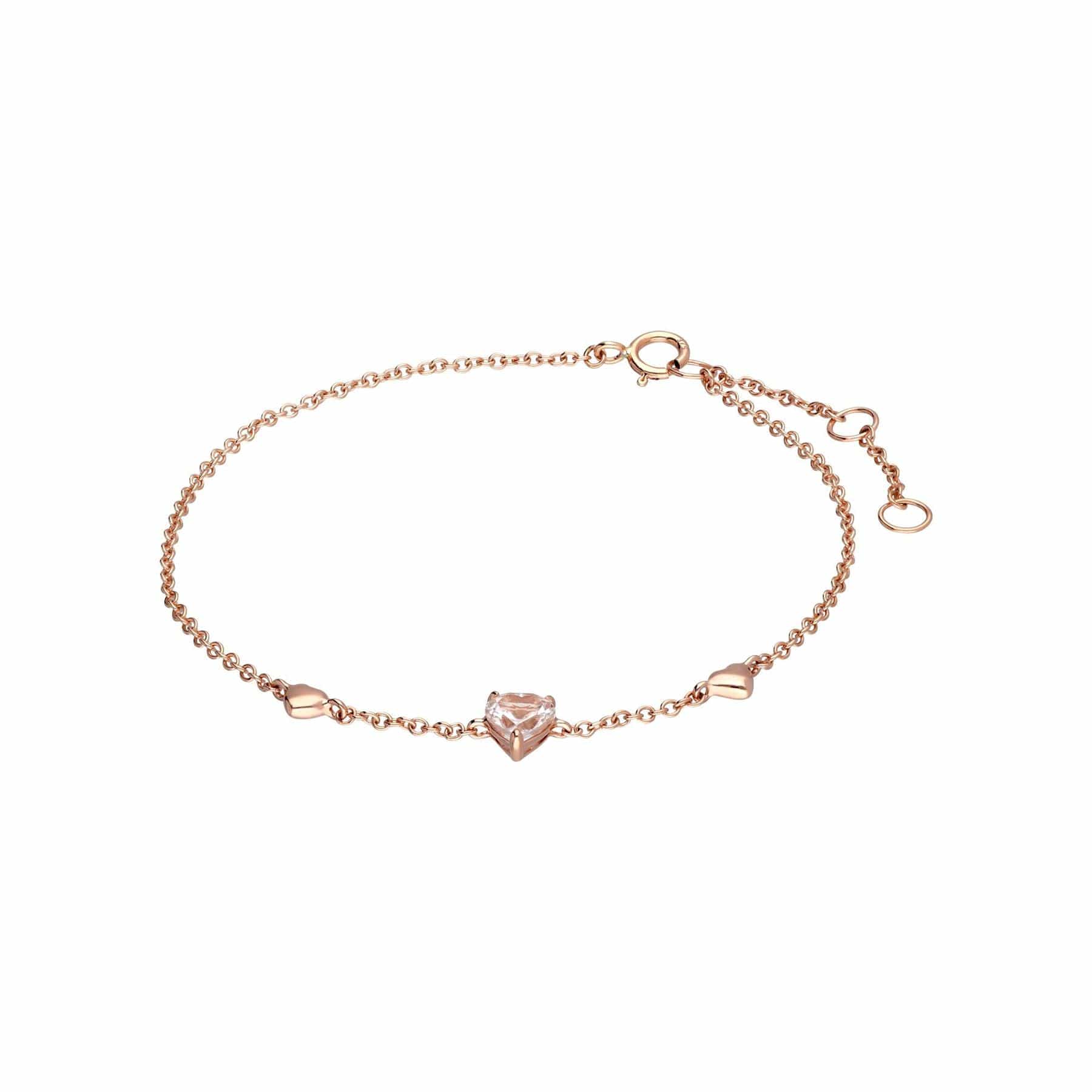 135L0322019 Morganite Heart Bracelet in 9ct Rose Gold 1