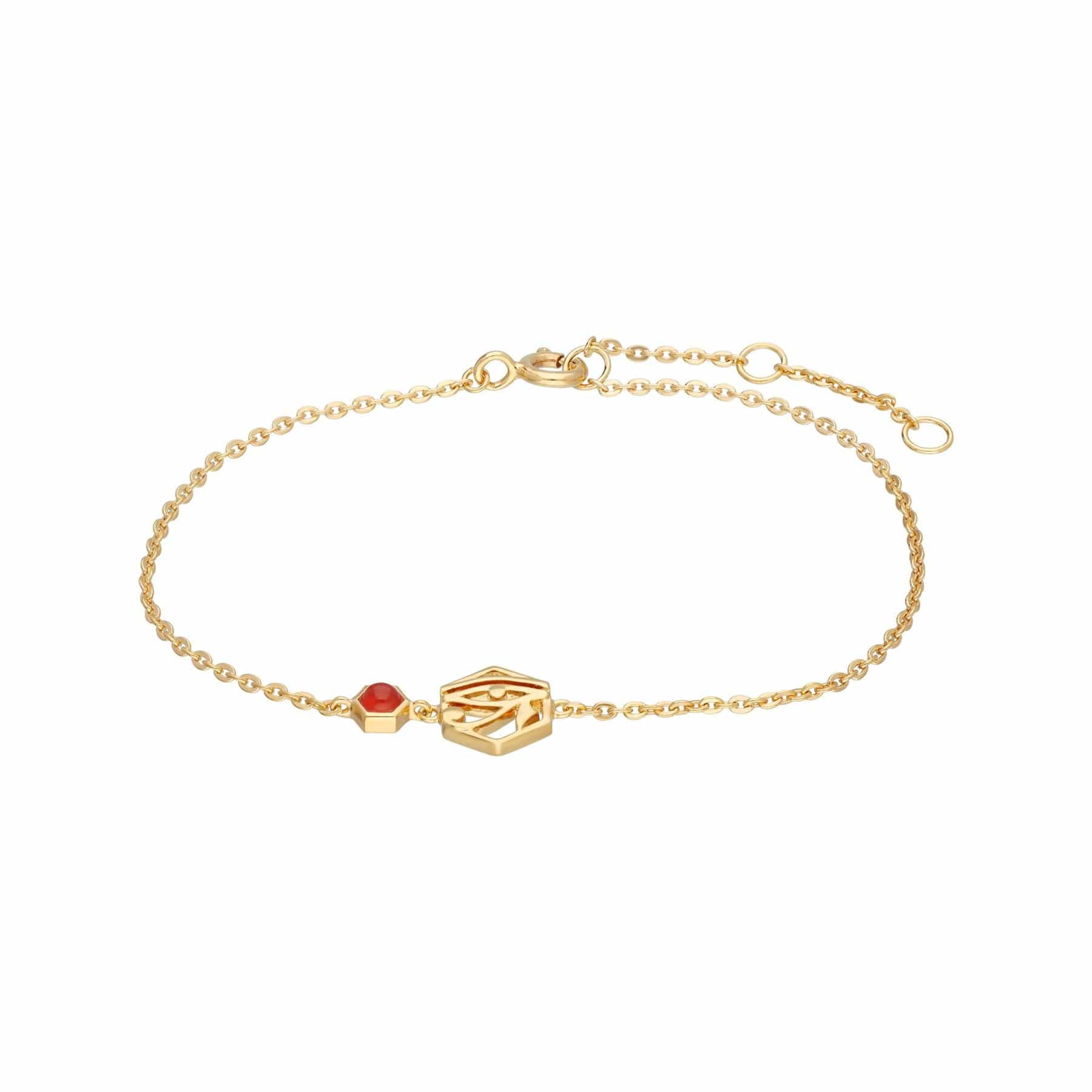 133L0311019 ECFEW™ Carnelian Eye of Ra Bracelet In 9ct Yellow Gold 1