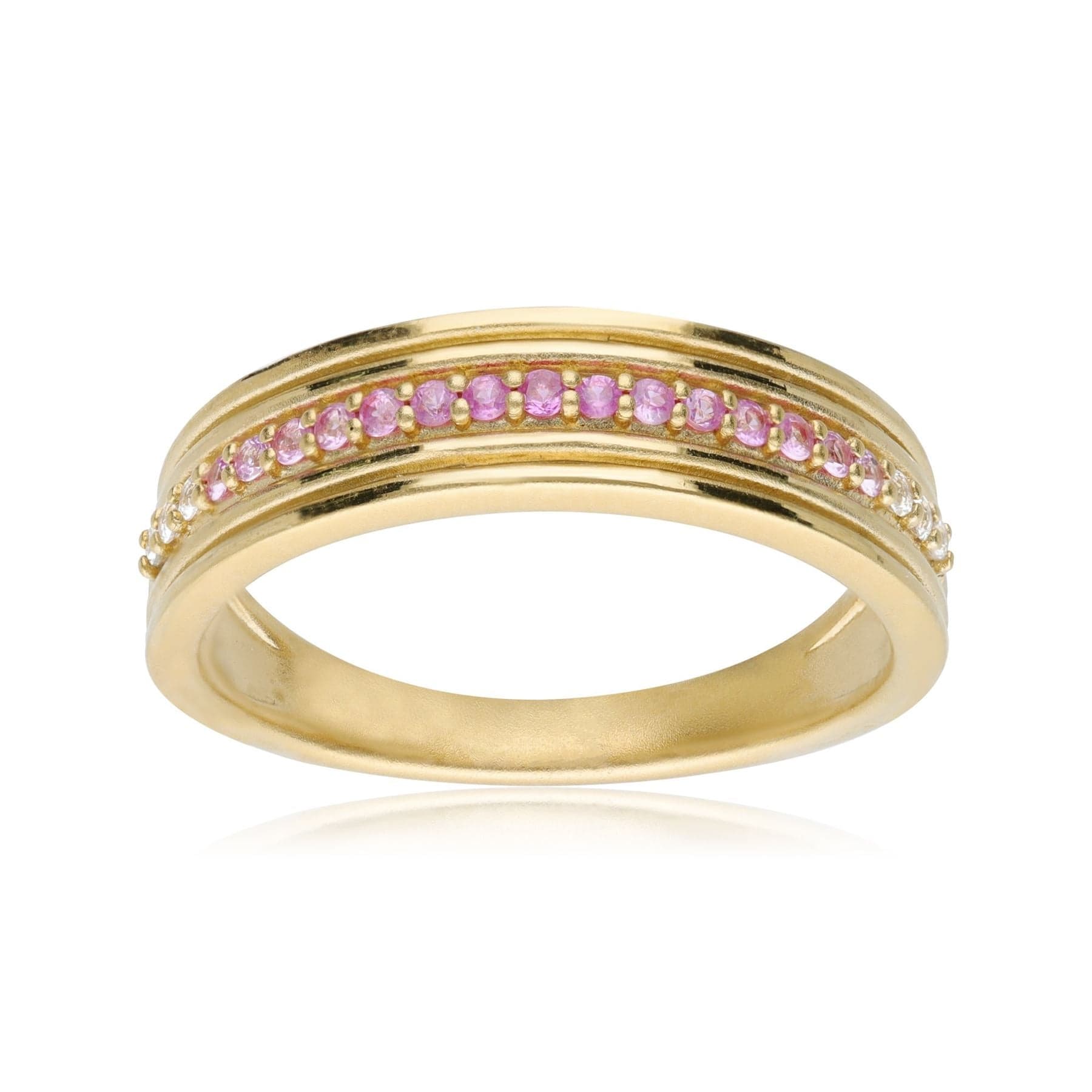 135R2002019 Caruso Pink & White Sapphire Gradient Ring In 9ct Yellow Gold 4