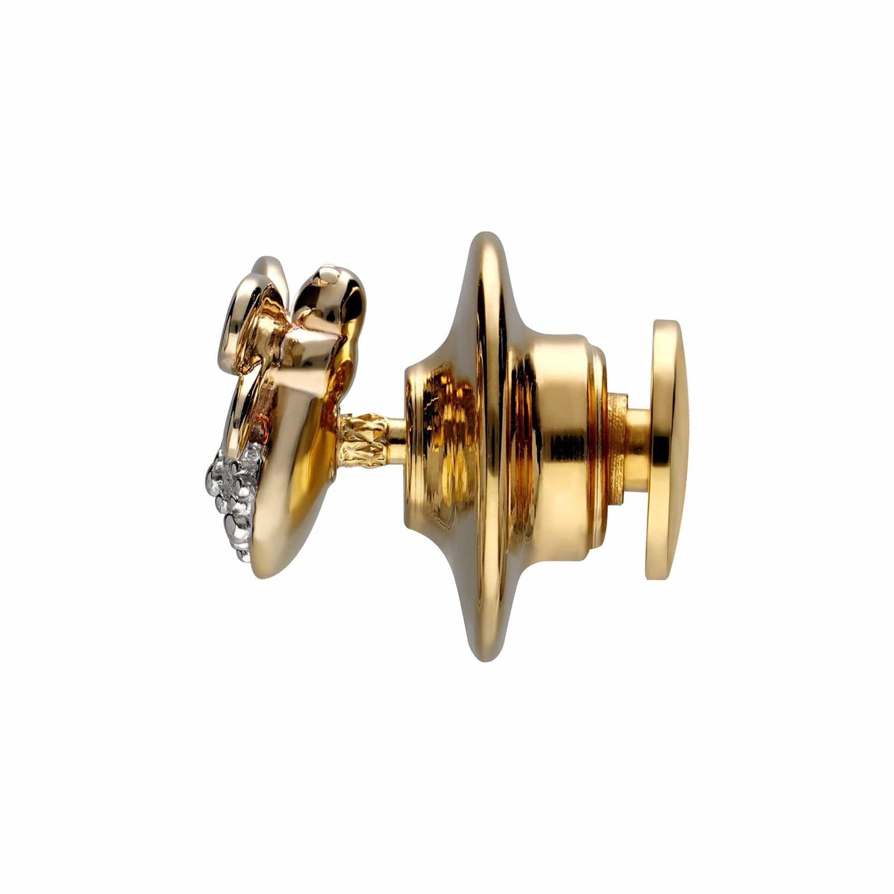 191T0001019 Honeycomb Inspired Diamond Bee Pin In 9ct Yellow Gold 3