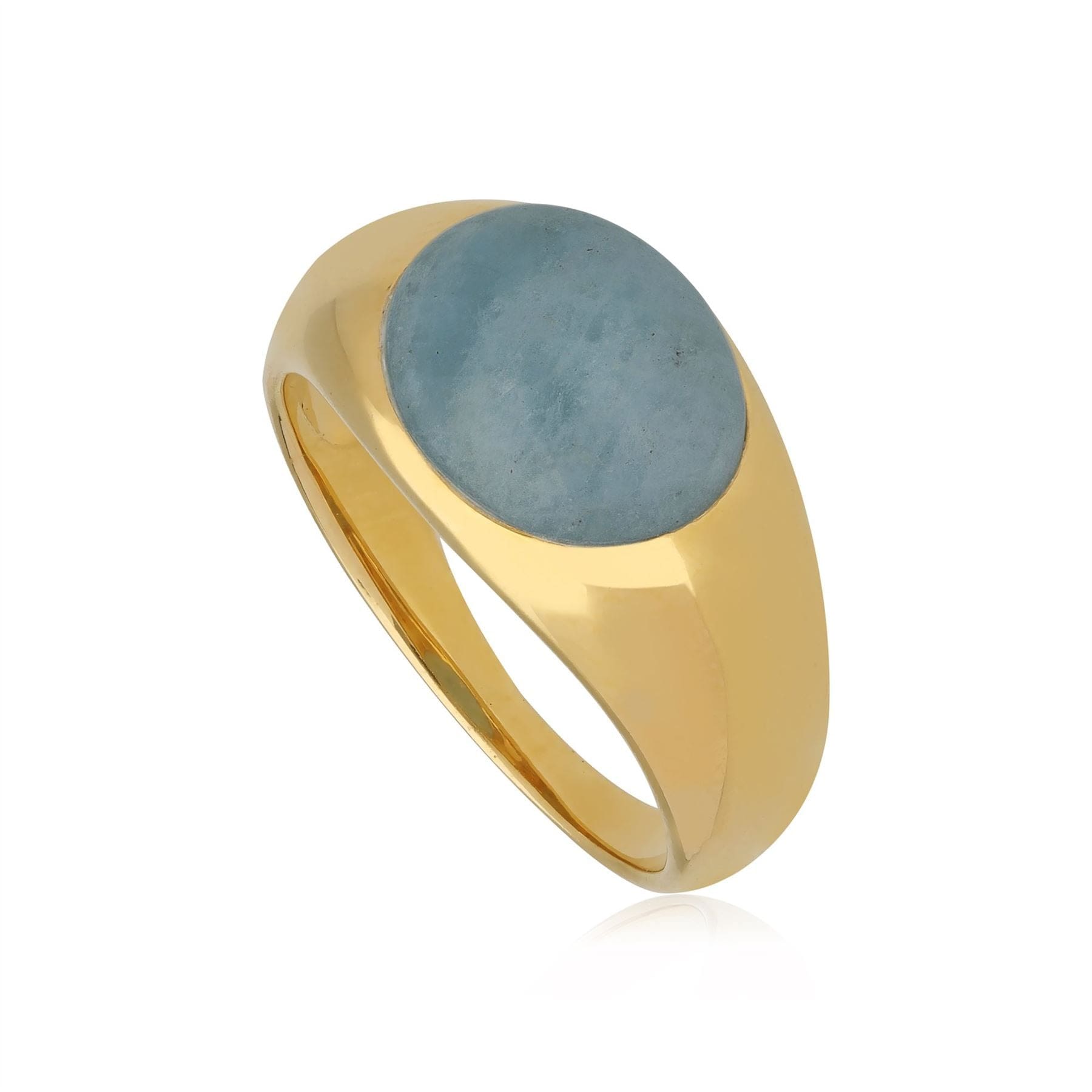 Kosmos Aquamarine Cocktail Ring in Gold Plated 925 Sterling Silver - Gemondo