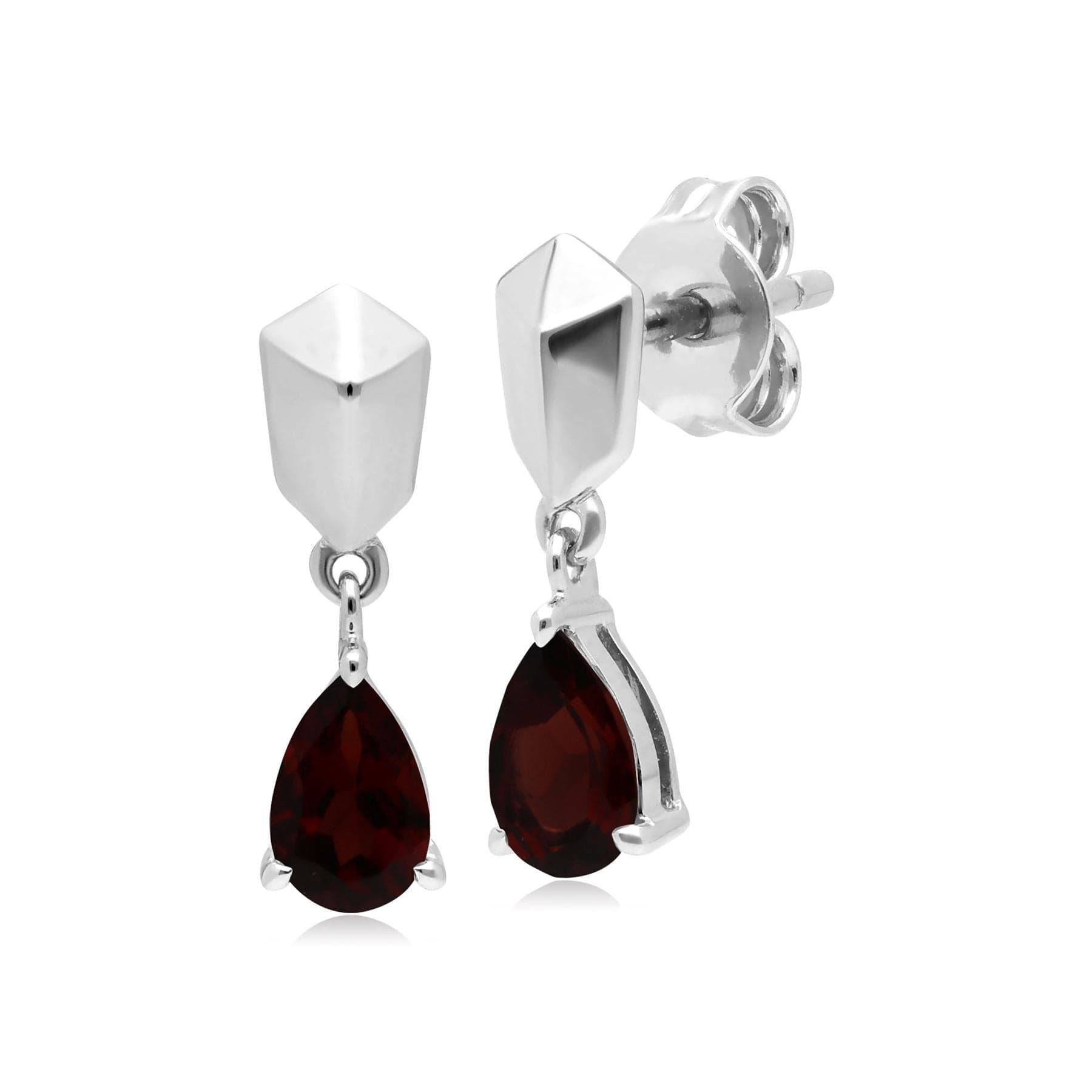 Micro Statement Garnet Drop Earrings 