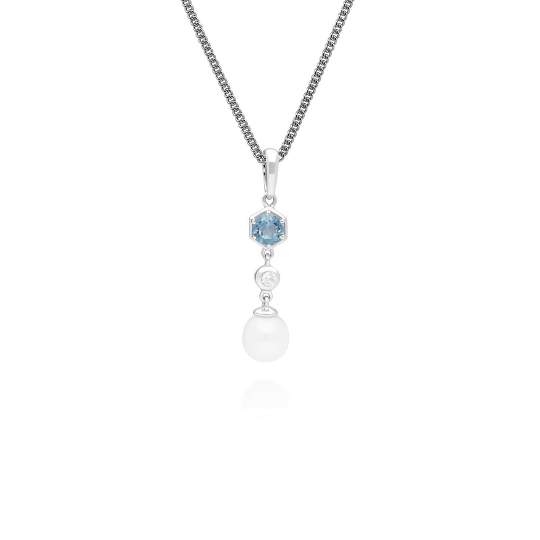 270P029401925-270R057601925 Modern Pearl & Topaz Ring & Pendant Set in Silver 3