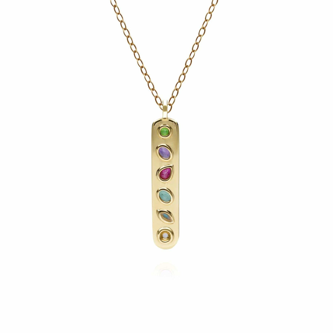 133P3927019 Coded Whispers Brushed Gold 'Dare To' Acrostic Gemstone Pendant 2