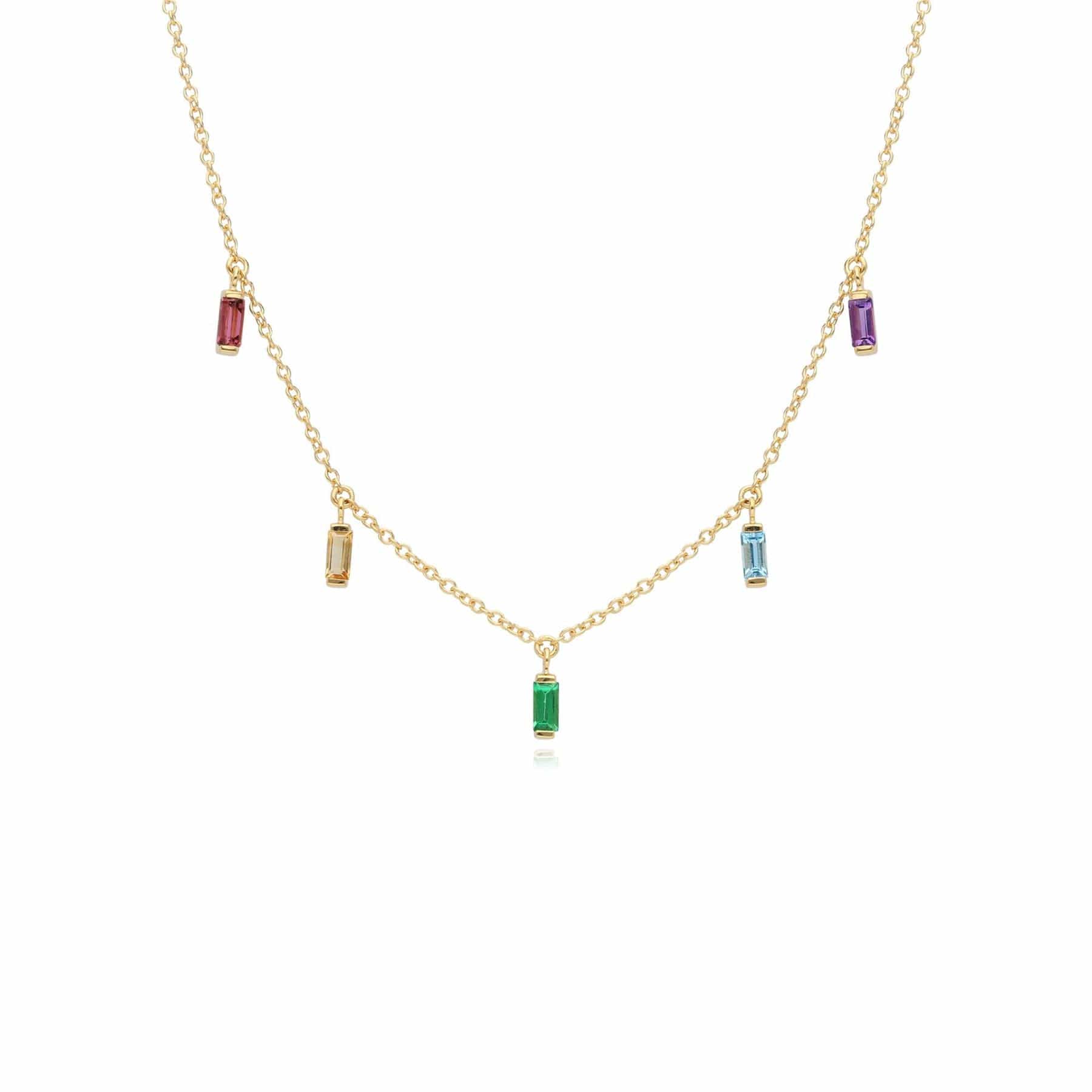 Rainbow Choker Necklace in Gold Plated Sterling Silver
