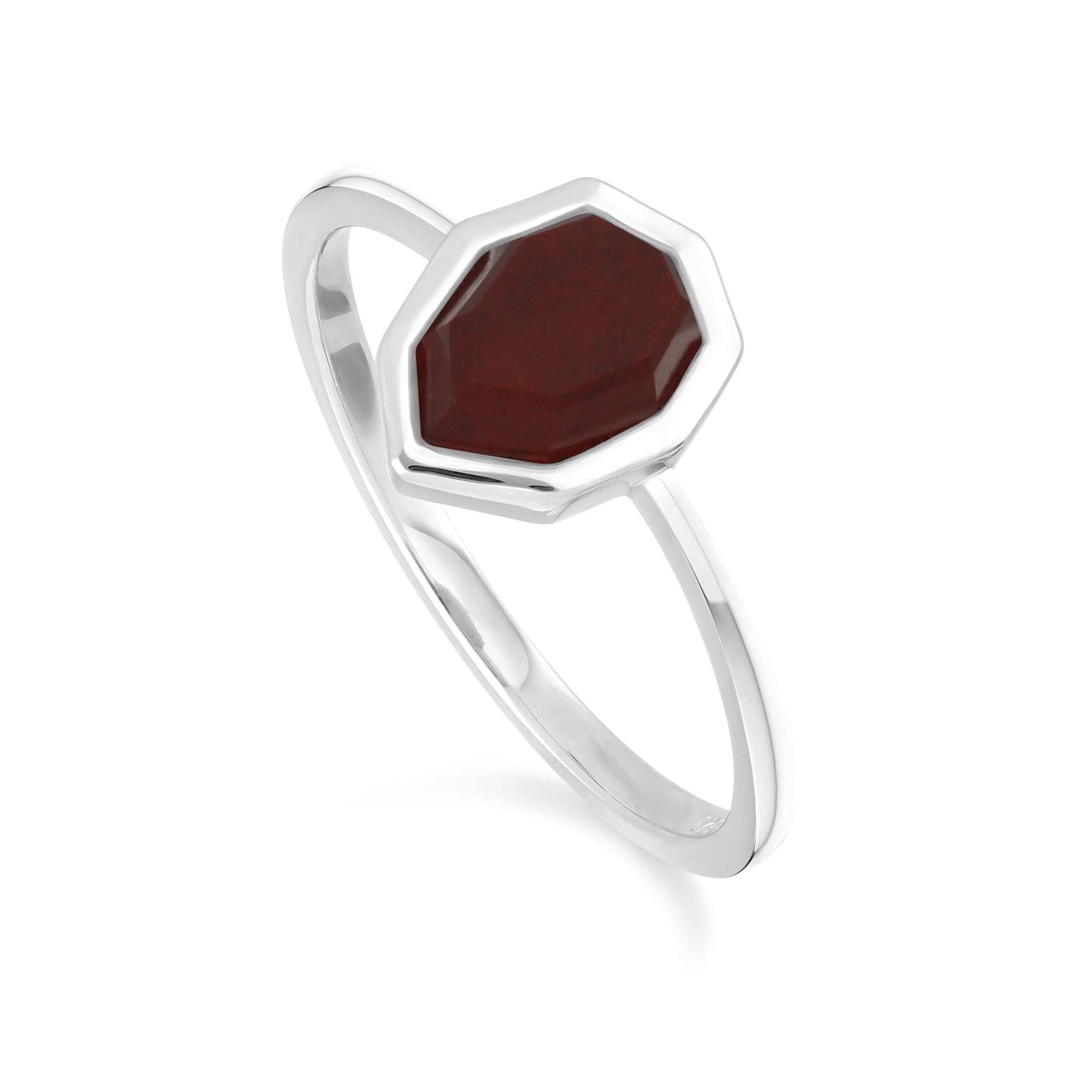 271R025602925 Irregular B Gem Red Jasper Ring in Sterling Silver 1