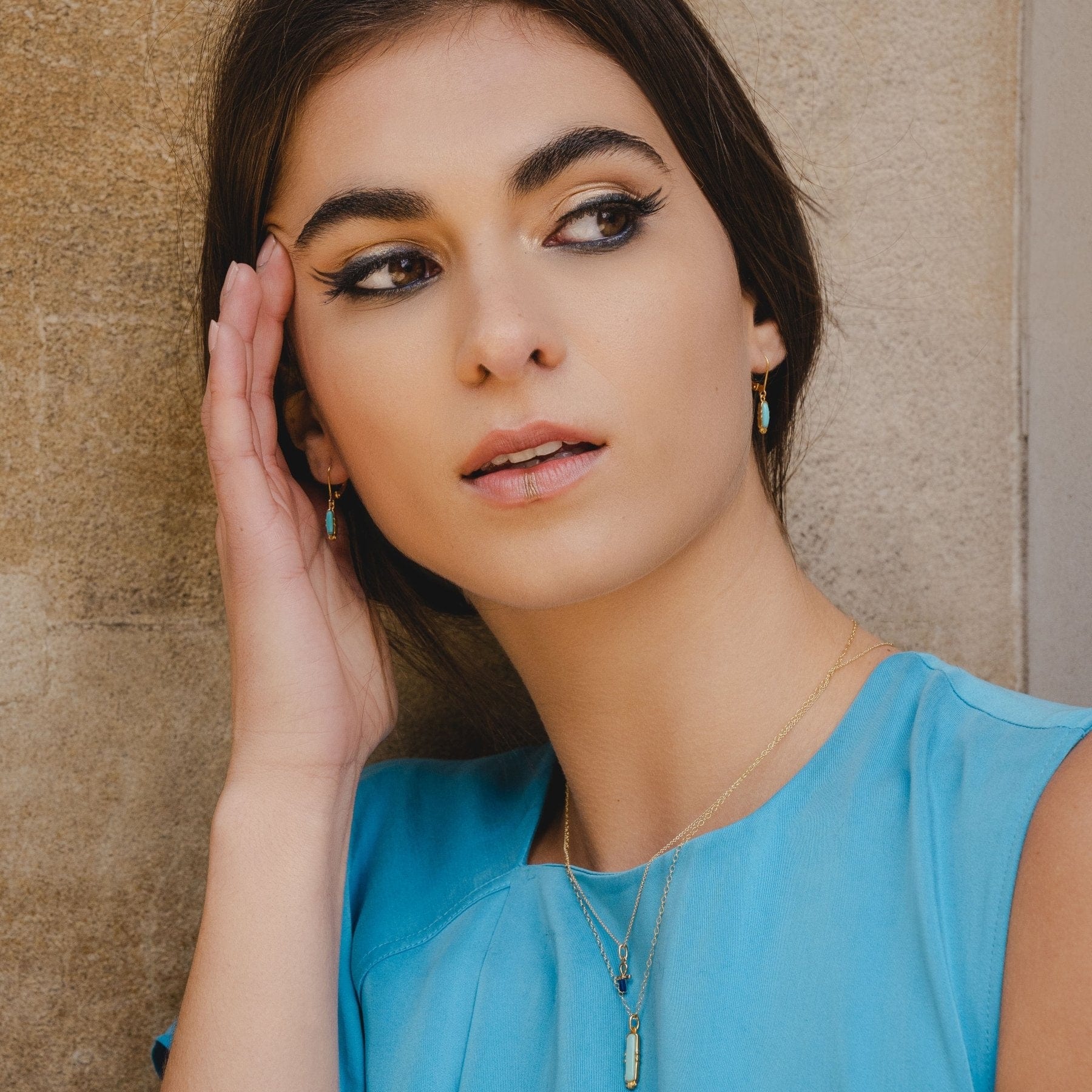 ECFEW™ Turquoise Talisman Hoop Earrings
