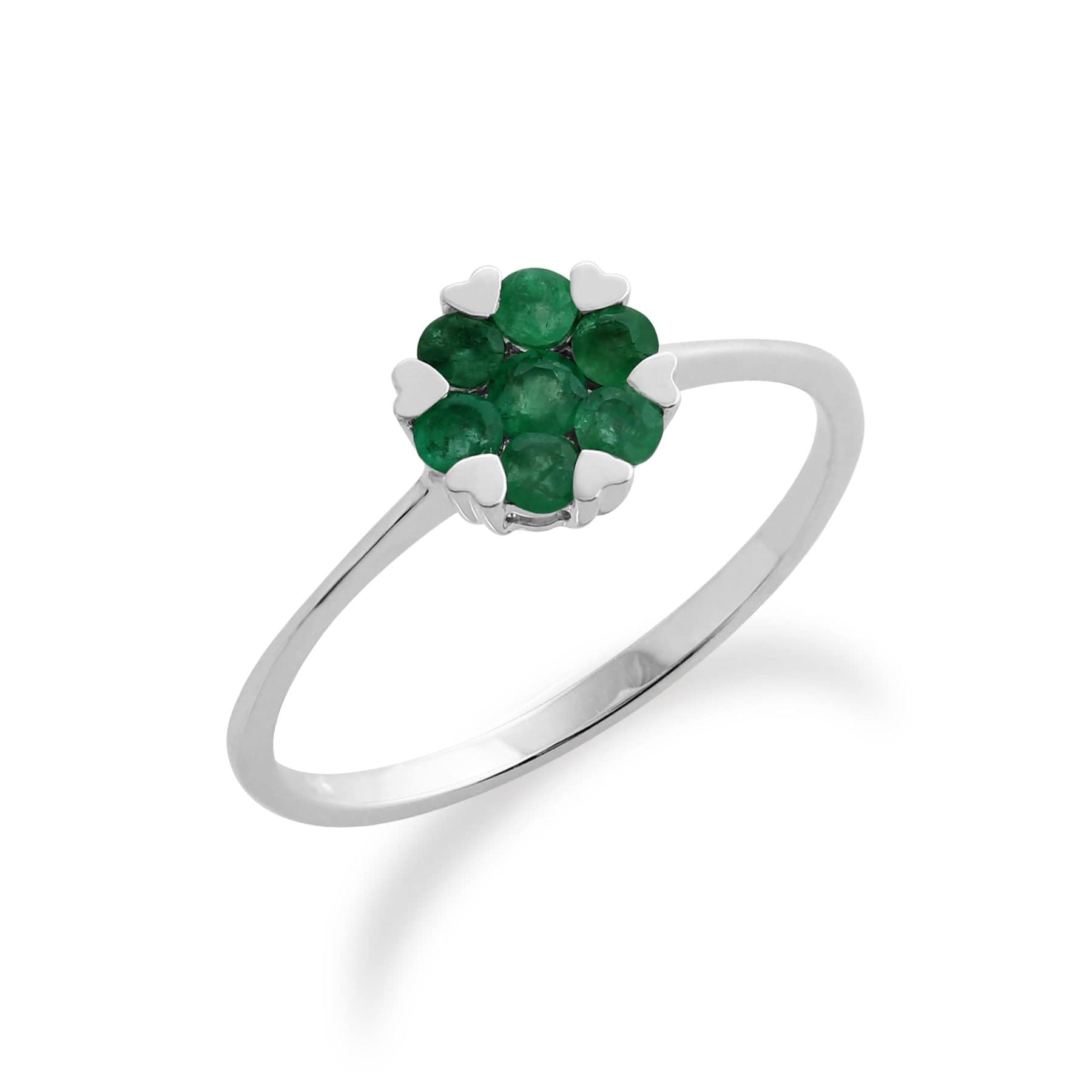 Gemondo Sterling Silver 0.18ct Heart Emerald Ring