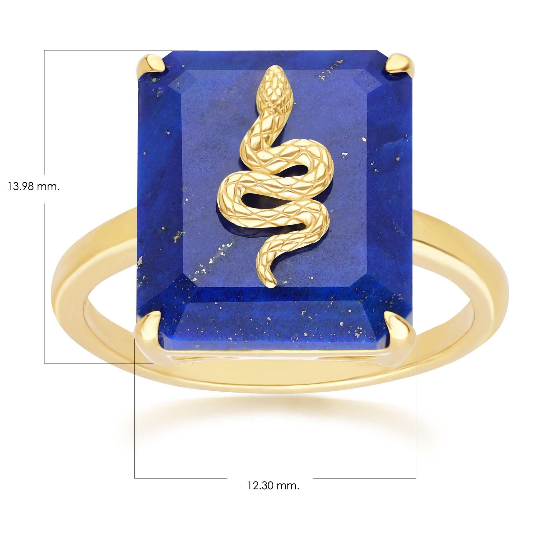 270R065403925 Grand Deco Lapis Lazuli Snake Ring in Gold Plated Sterling Silver Dimensions
