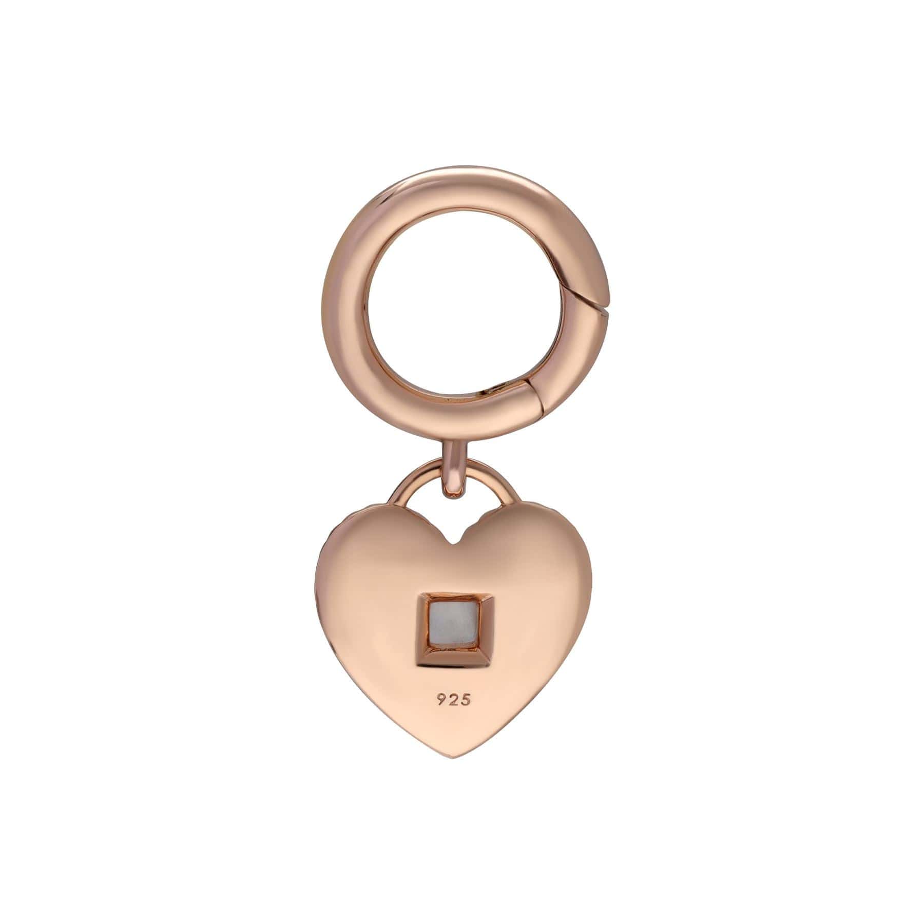 270P031801925 Queen of Paws Rose Quartz Small Pet Tag In Rose Gold Plated Silver 2
