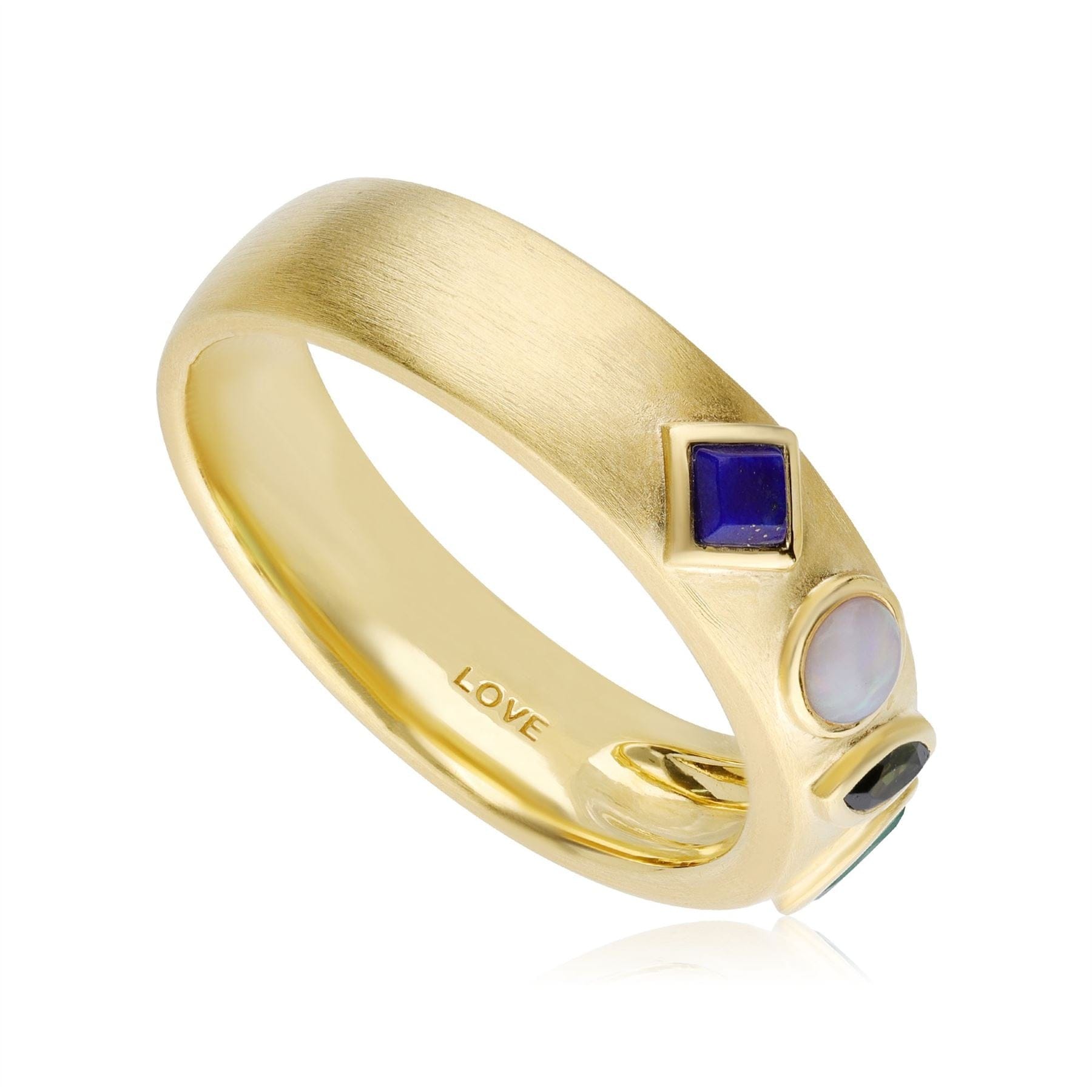 133R9633019 Coded Whispers Brushed Gold 'Love' Acrostic Gemstone Ring 6