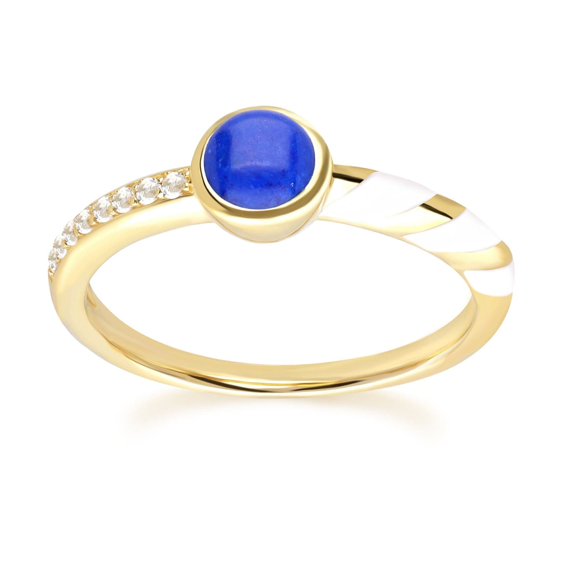 270R064601925 Siberian Waltz White Enamel & Lapis Lazuli Ring 4