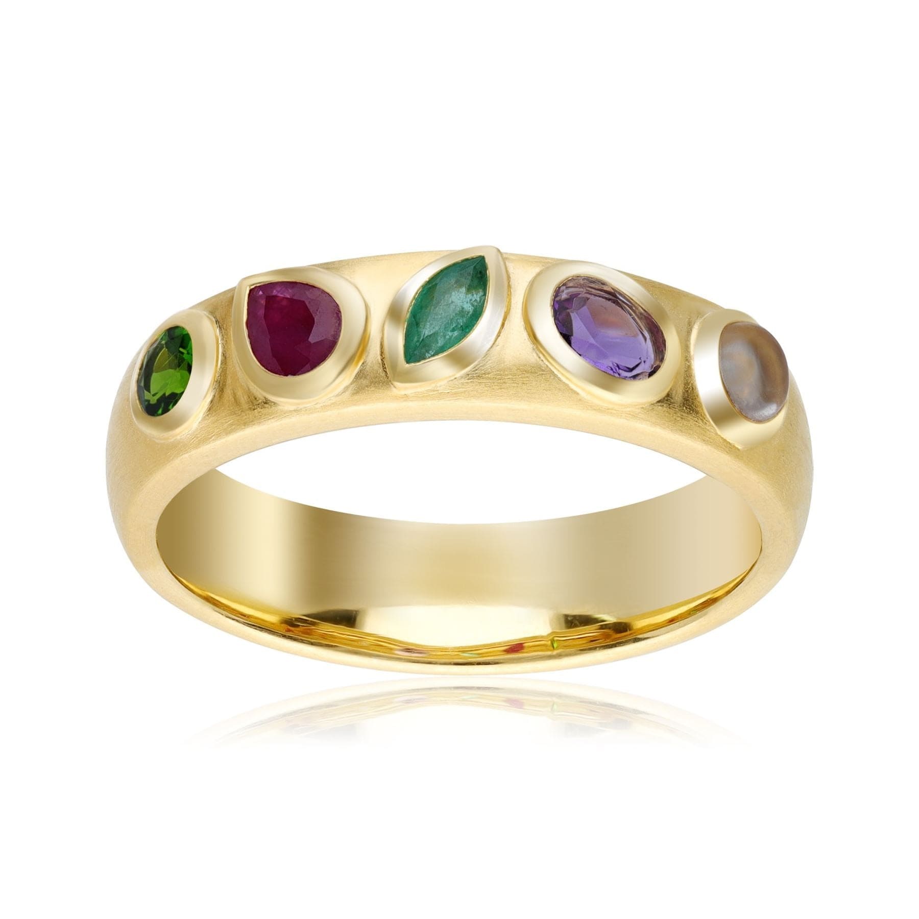 133R9635019 Coded Whispers Brushed Gold 'Dream' Acrostic Gemstone Ring 3