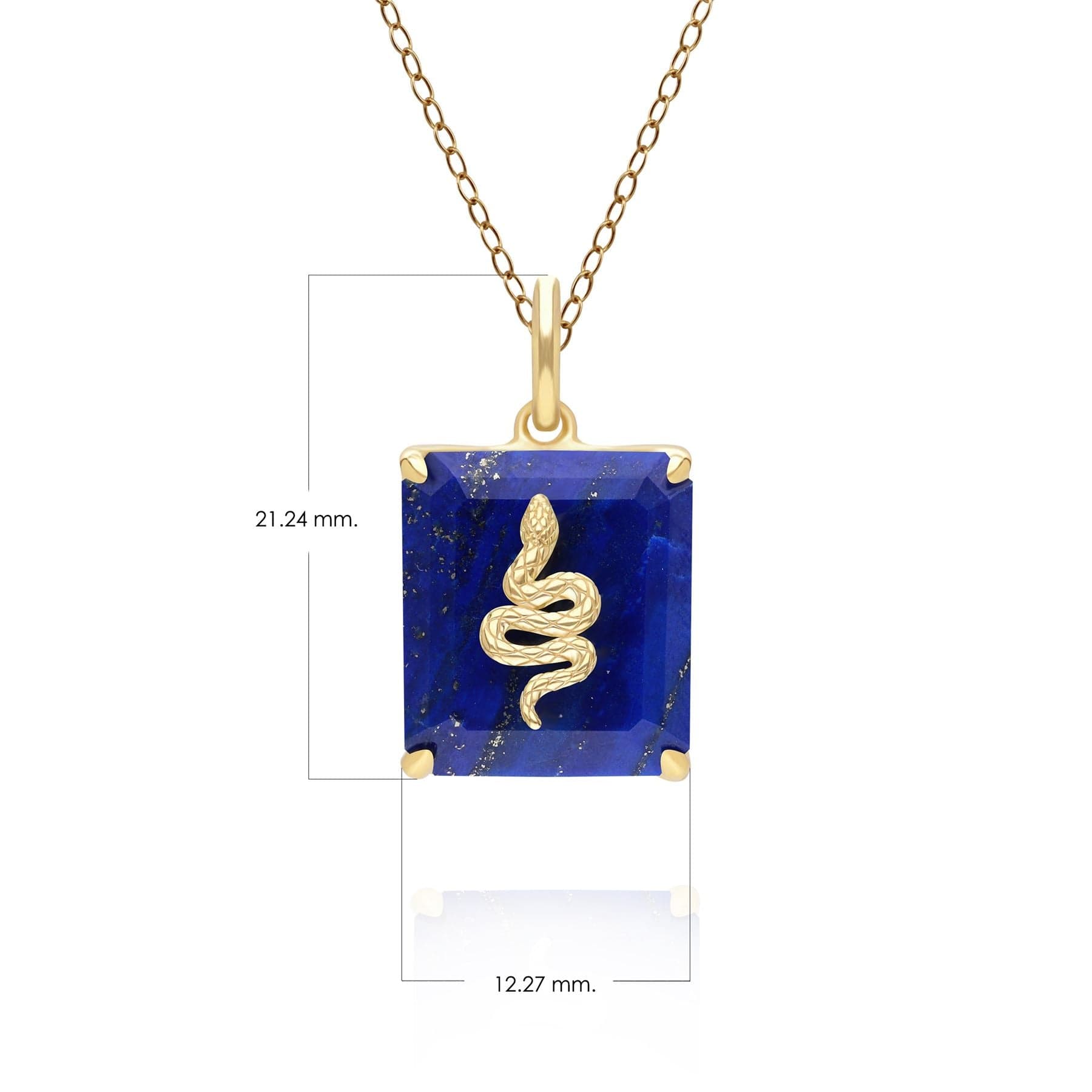 270P035003925 Grand Deco Lapis Lazuli Snake Pendant in Gold Plated Sterling Silver Dimensions