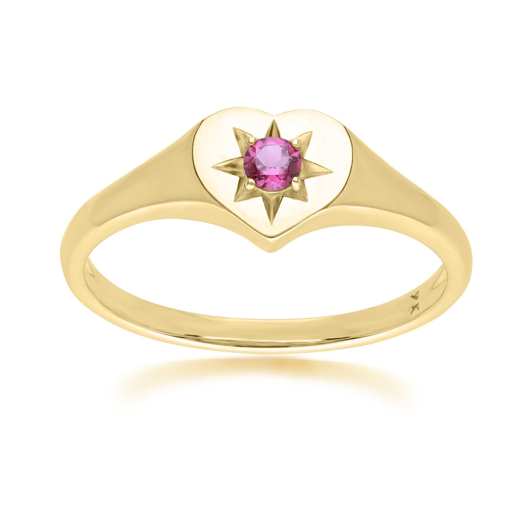 ECFEW™ 'The Liberator' Rhodolite Heart Ring in 9ct Yellow Gold - Gemondo