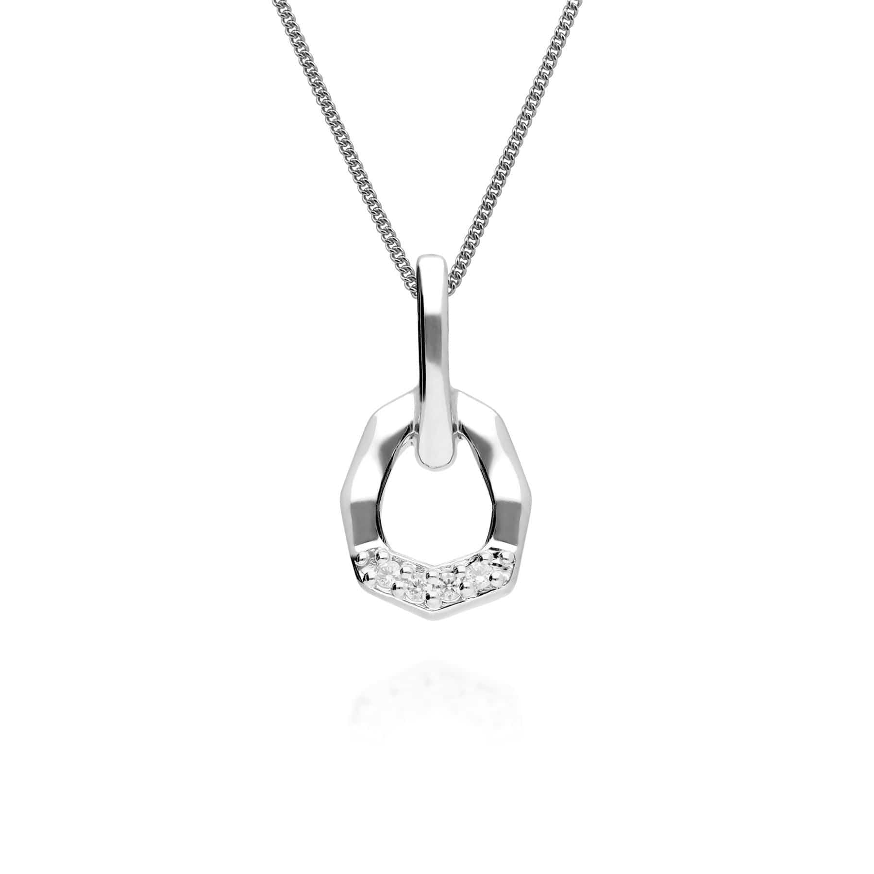 162P0225019-162E0269019 Diamond Pave Asymmetrical Pendant & Earring Set in 9ct White Gold 2