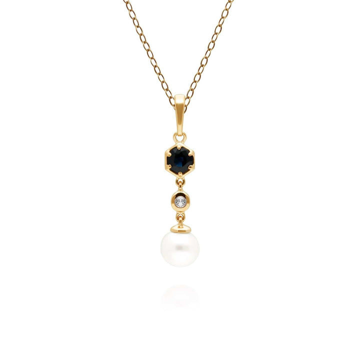 270P030101925-270E030101925 Modern Pearl, Sapphire & Topaz Earrings & Pendant Set 3