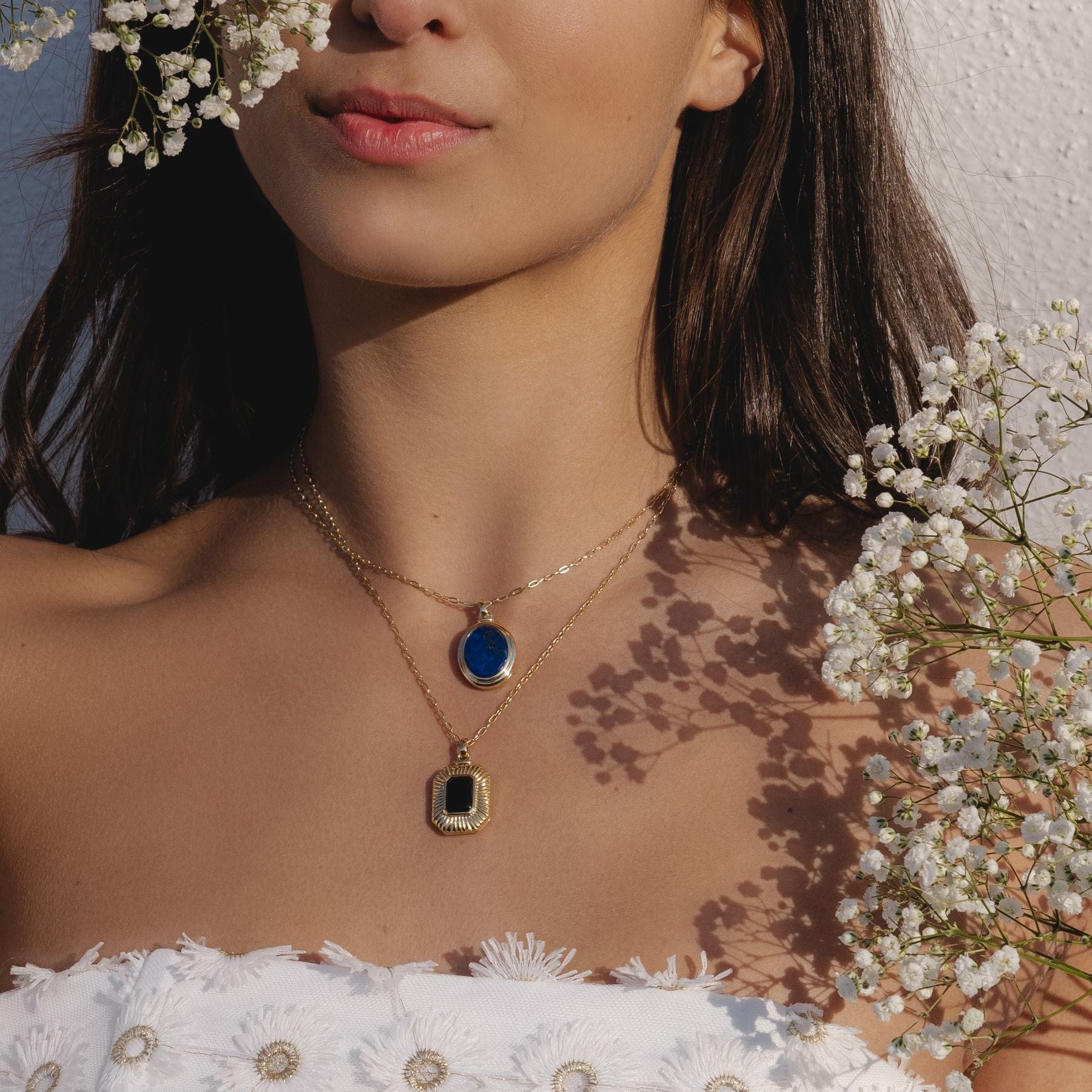 Bona Fide Lapis Lazuli Oval Locket In Yellow Gold Plated Silver - Gemondo