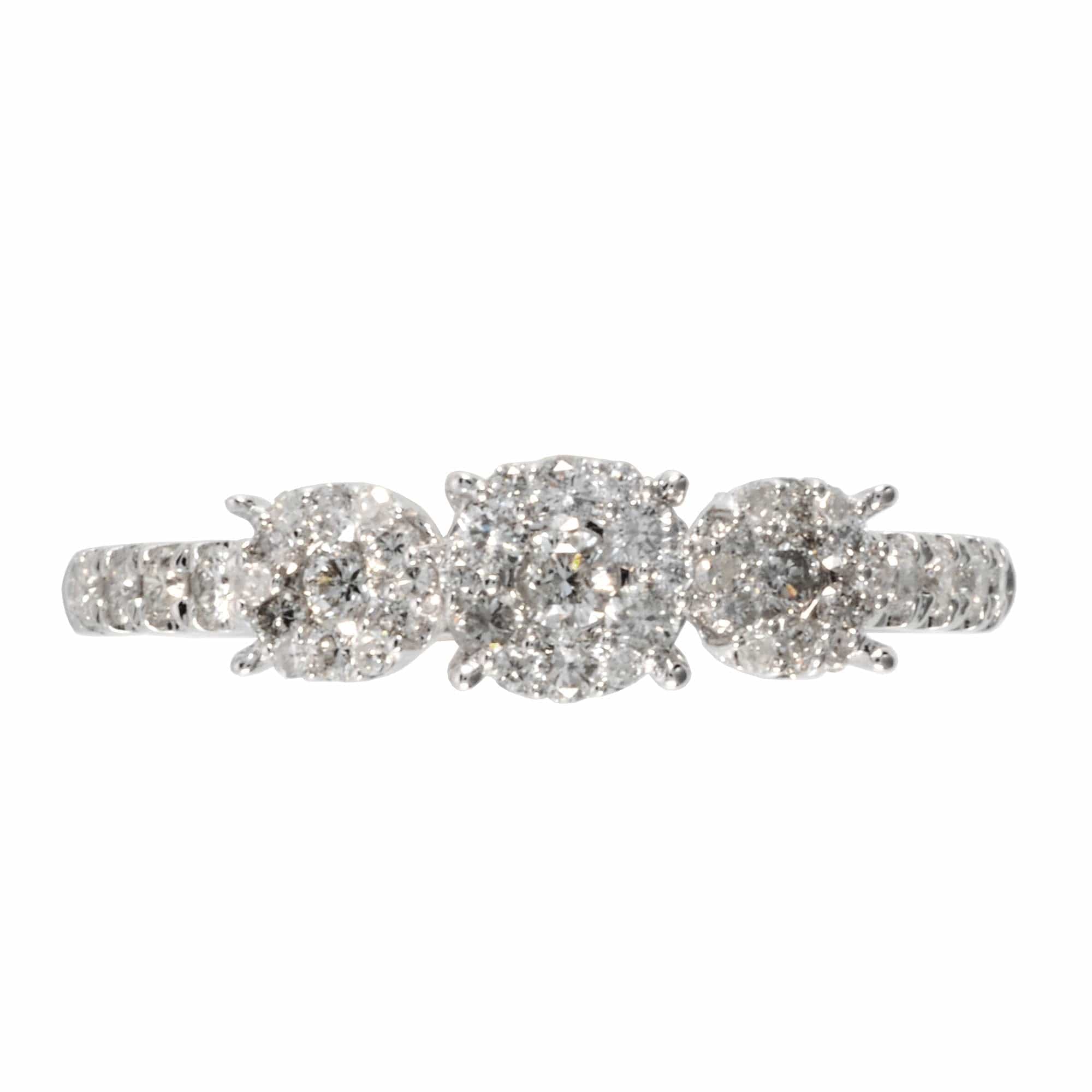 RG030226A Classic Round Diamond Trilogy Ring in 18ct White Gold 2